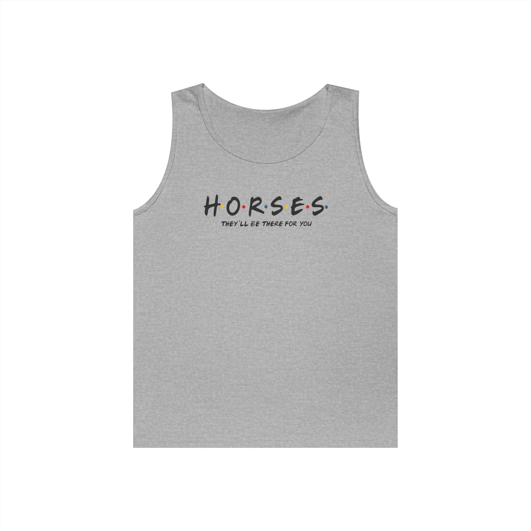 Horses, Friends Theme Heavy Cotton Tank Top