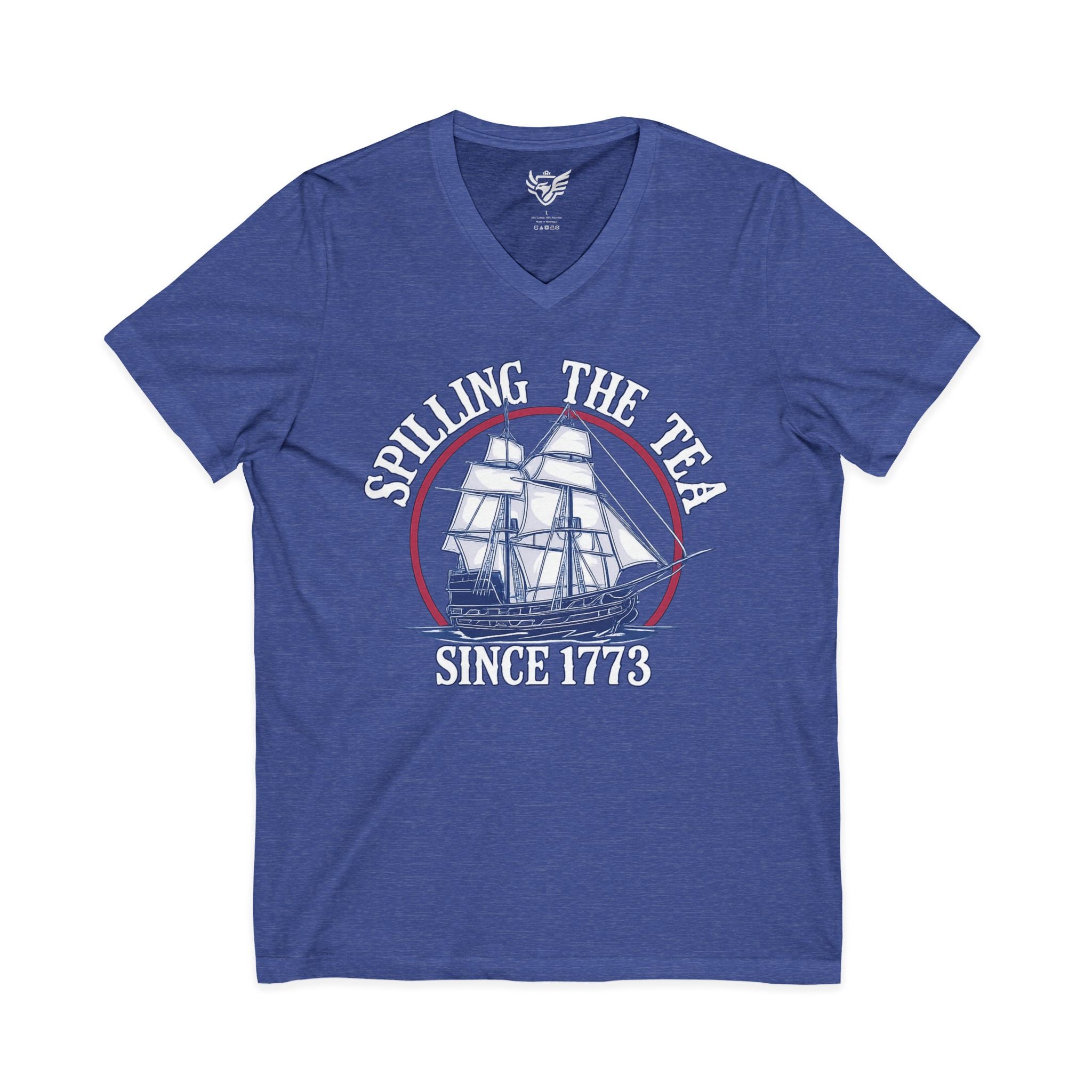 Spilling The Tea Jersey Short Sleeve V-Neck Tee