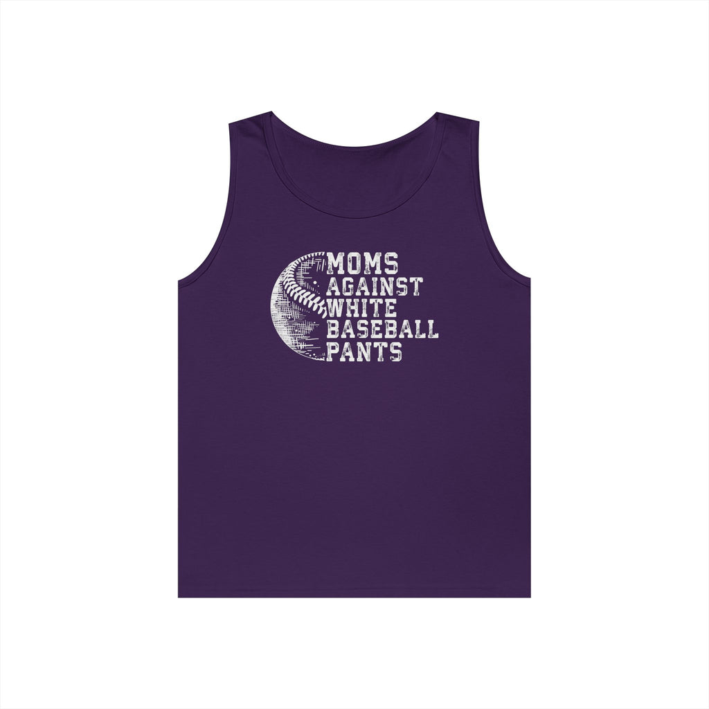 Mom's Against White Baseball Pants Heavy Cotton Tank Top