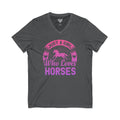 Just a Girl Who Loves Horses Jersey Short Sleeve V-Neck Tee