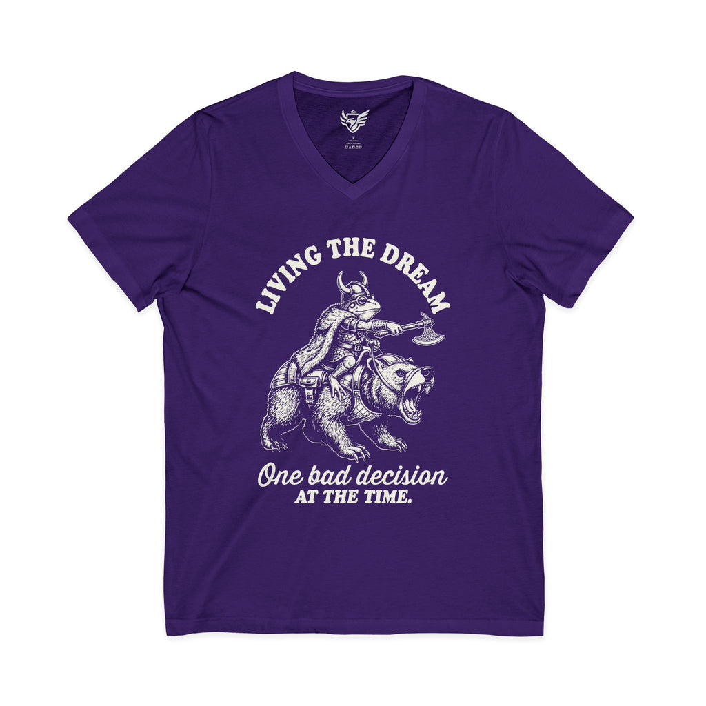 Living The Dream Jersey Short Sleeve V-Neck Tee