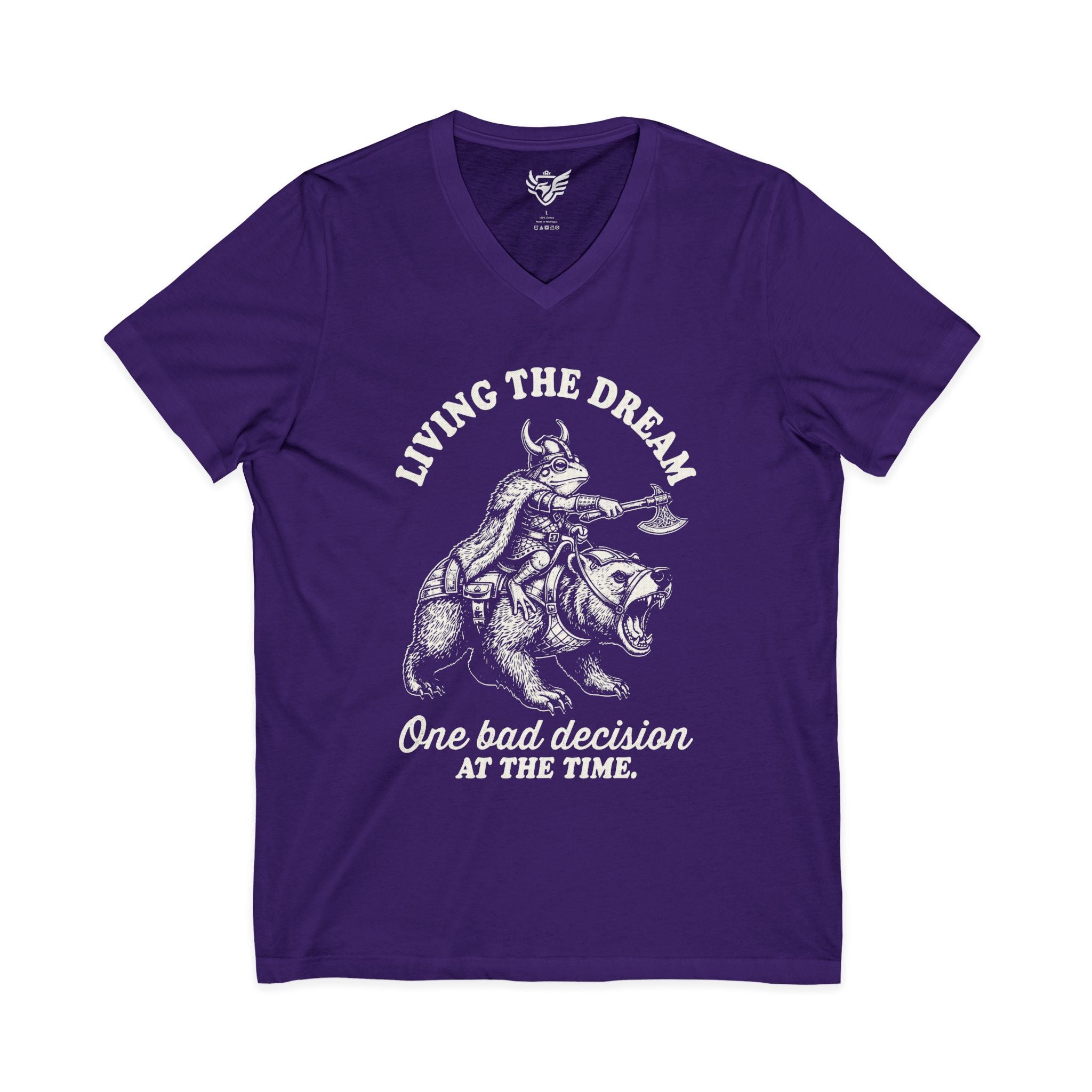 Living The Dream Jersey Short Sleeve V-Neck Tee