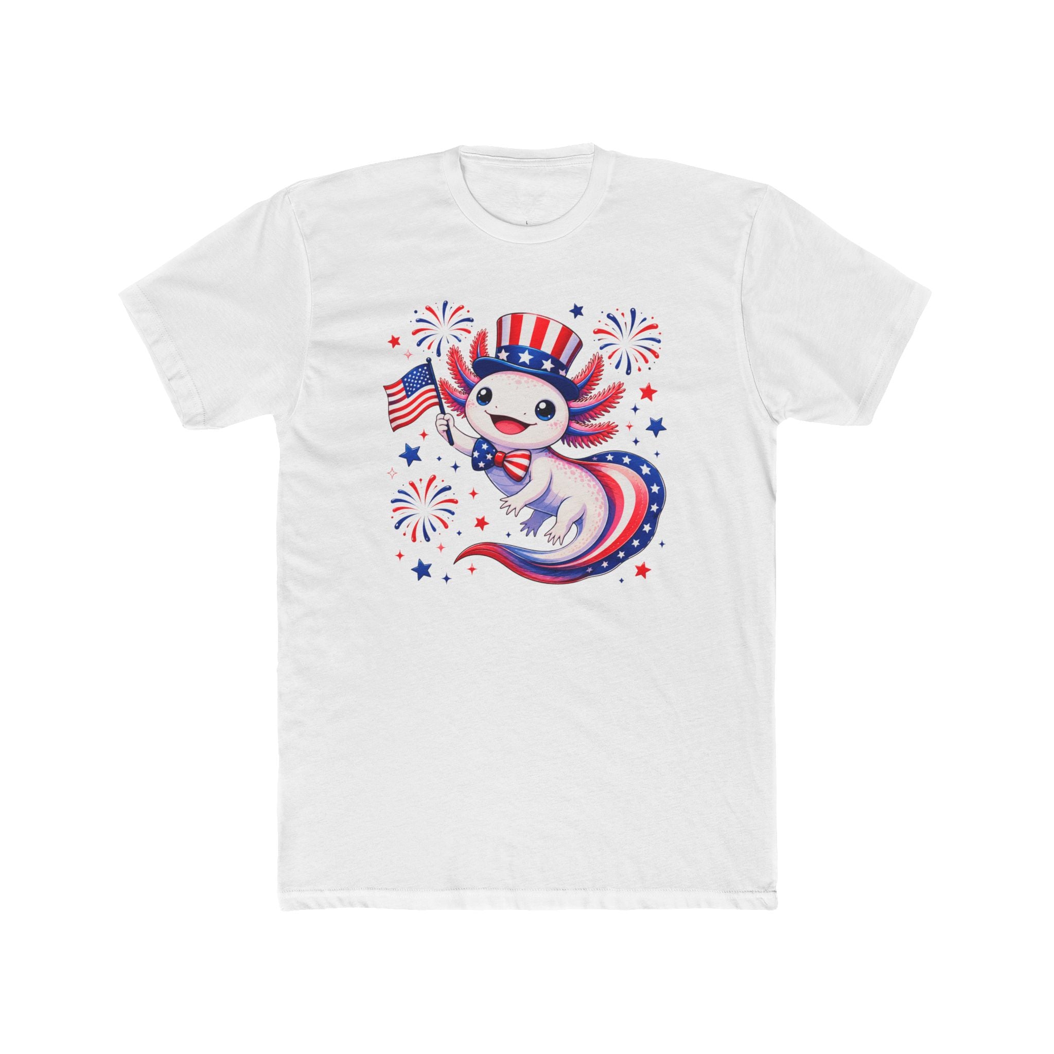 Patriotic Axolotl Cotton Crew Tee
