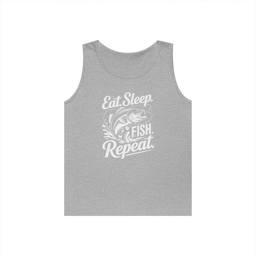 Eat Sleep Fish Repeat Heavy Cotton Tank Top