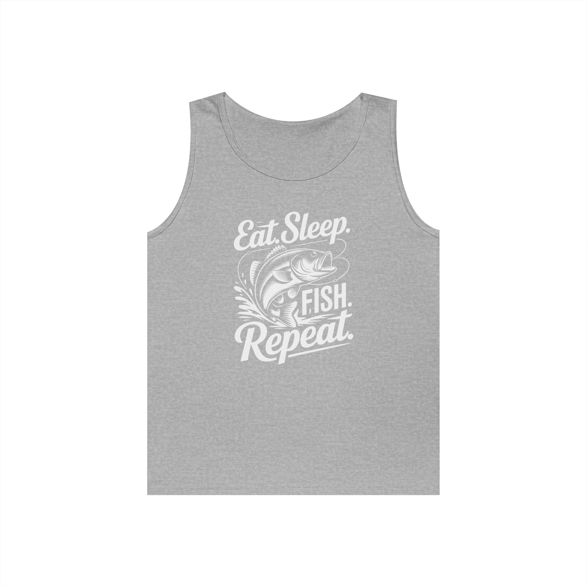 Eat Sleep Fish Repeat Heavy Cotton Tank Top