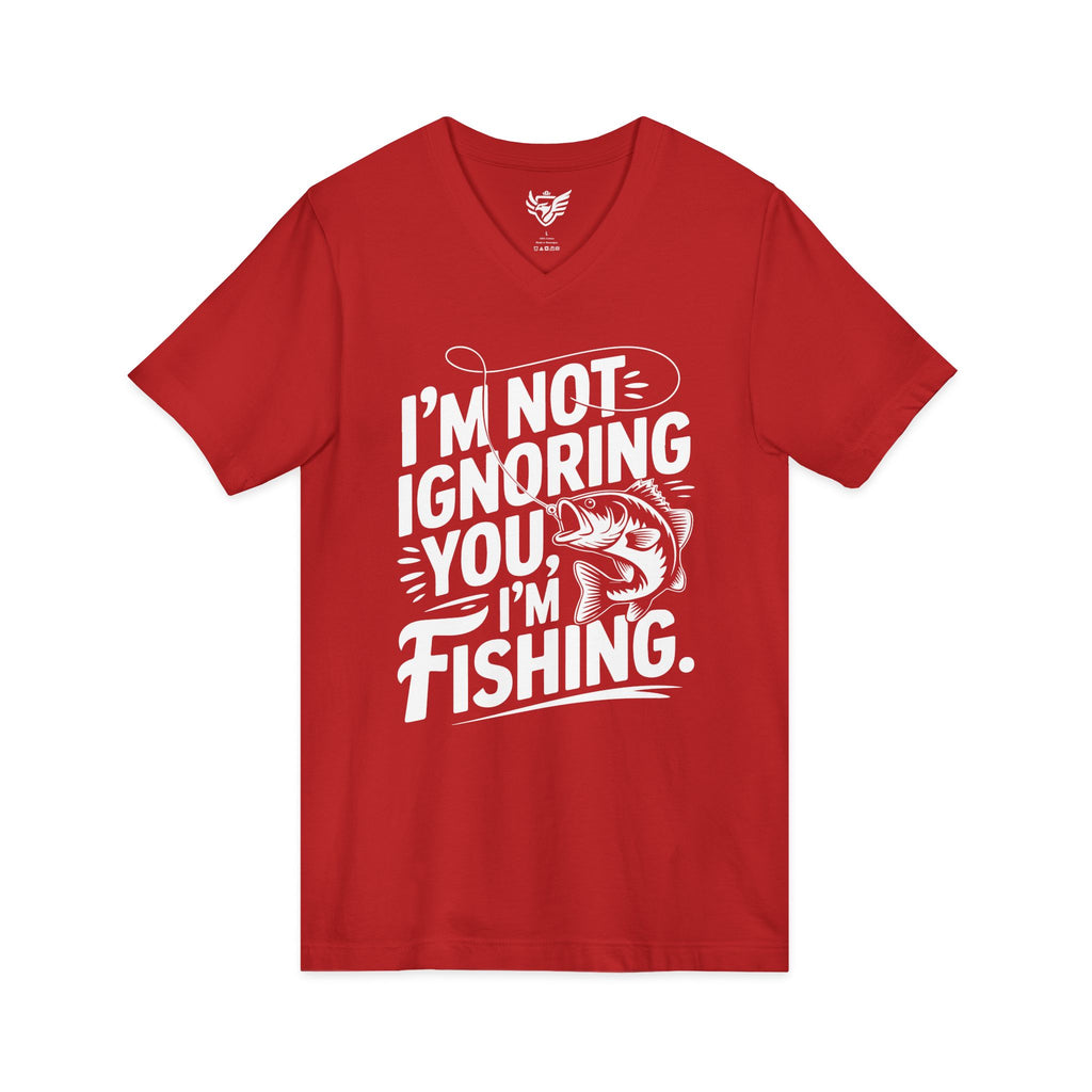 I'm Not Ignoring You Jersey Short Sleeve V-Neck Tee