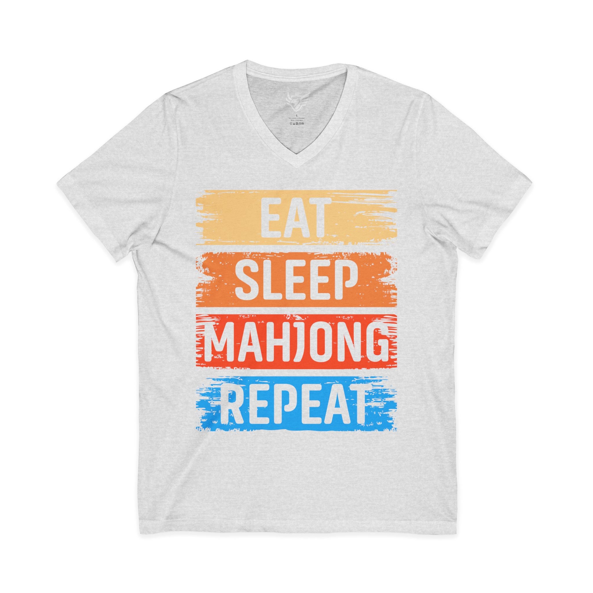 Eat Sleep Mahjong Repeat Jersey Short Sleeve V-Neck Tee
