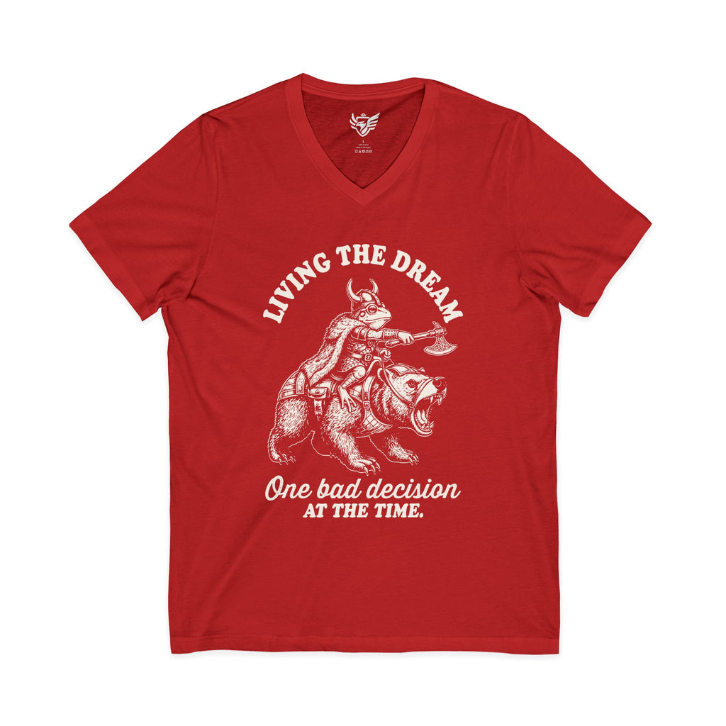 Living The Dream Jersey Short Sleeve V-Neck Tee