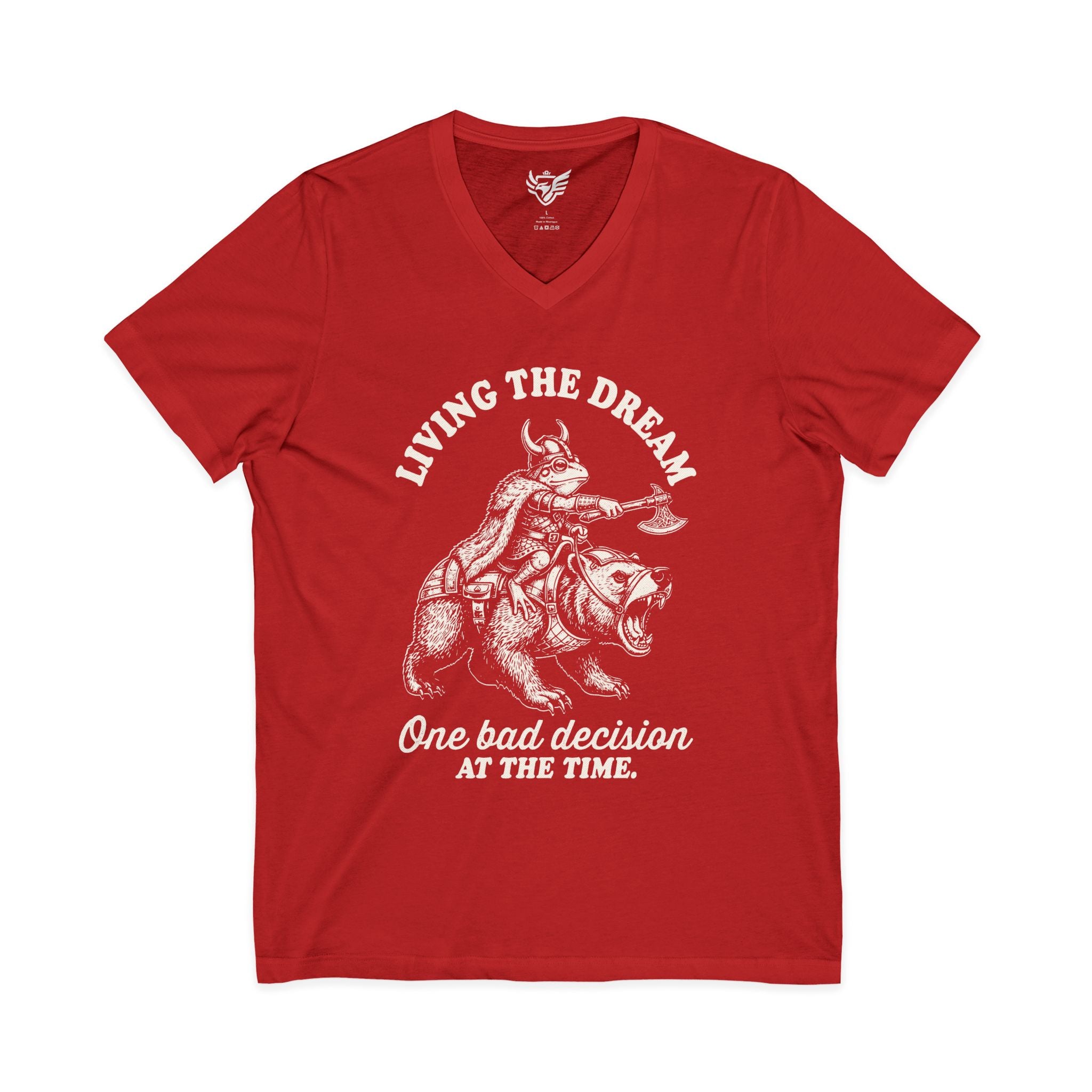 Living The Dream Jersey Short Sleeve V-Neck Tee
