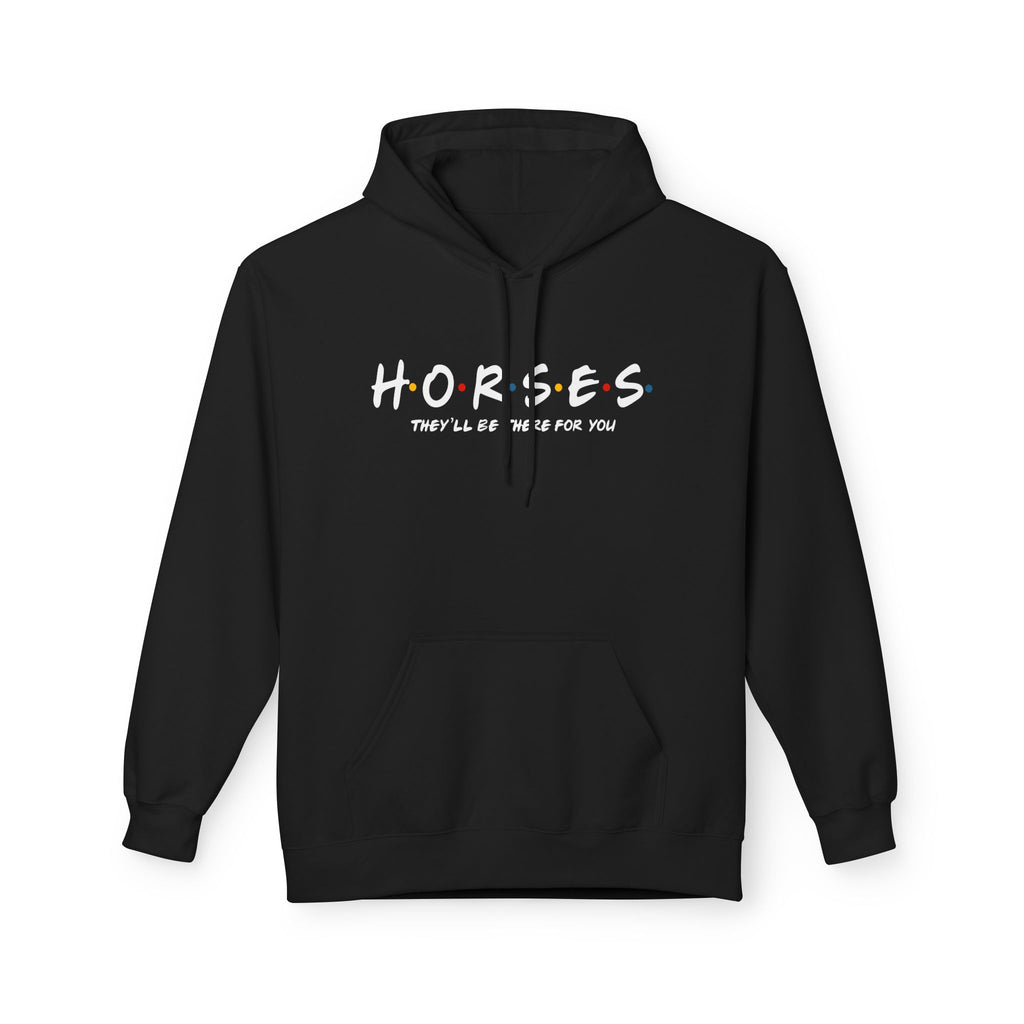 Horses, Friends Theme Midweight Softstyle Fleece Hoodie