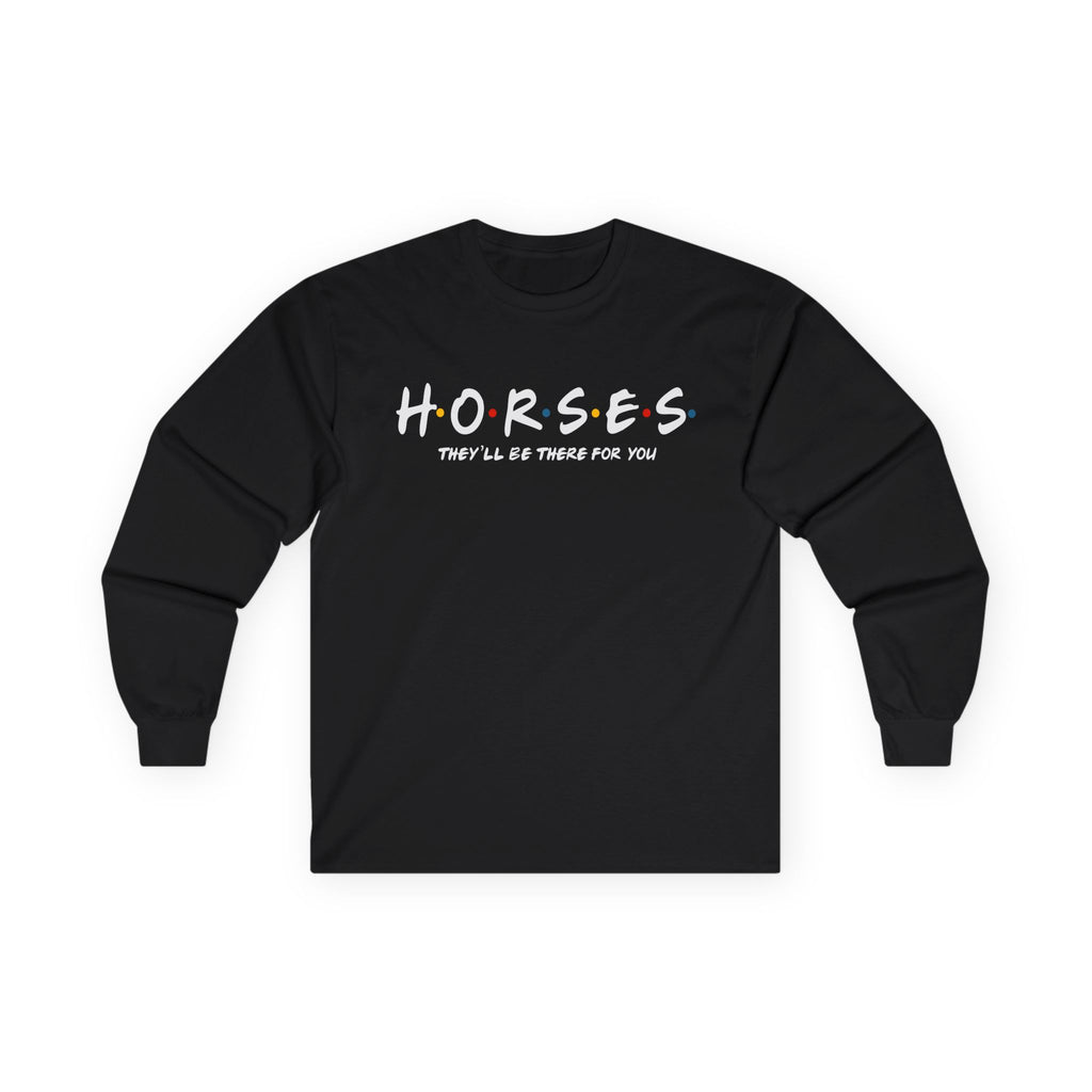 Horses, Friends Theme Cotton Long Sleeve Tee