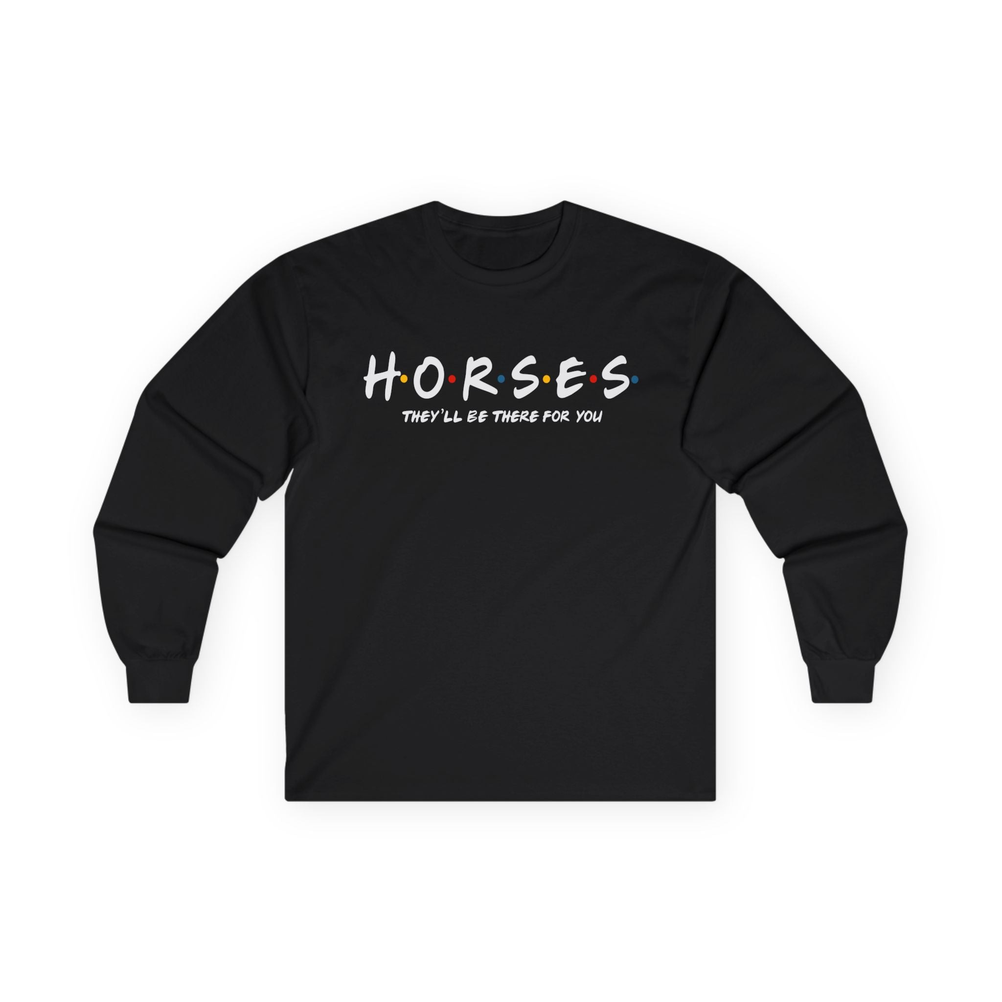 Horses, Friends Theme Cotton Long Sleeve Tee