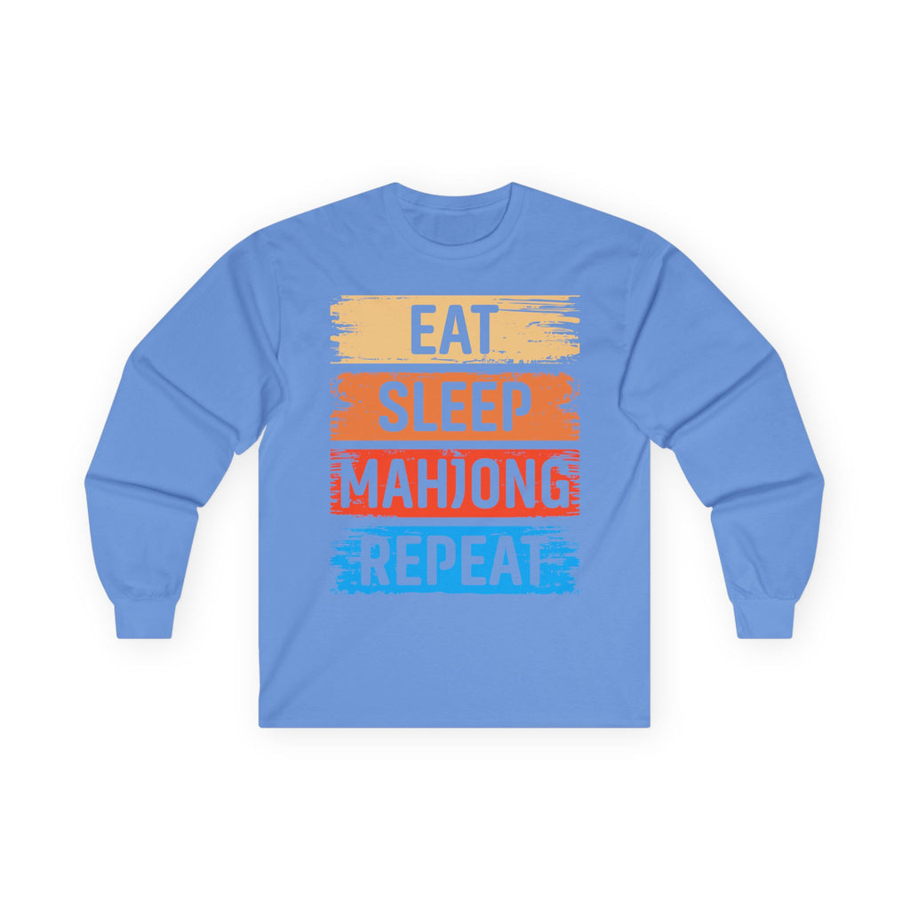 Eat Sleep Mahjong Repeat Cotton Long Sleeve Tee