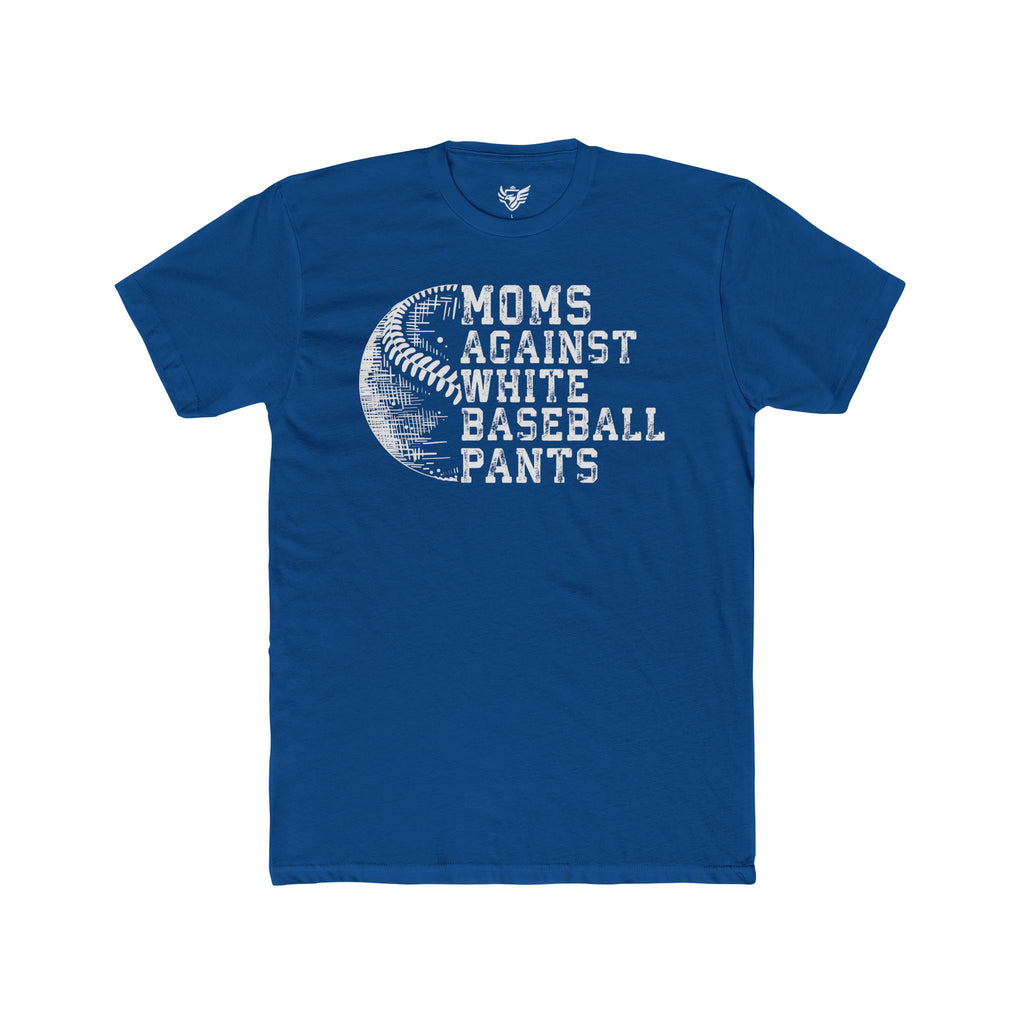 Mom's Against White Baseball Pants Cotton Crew Tee
