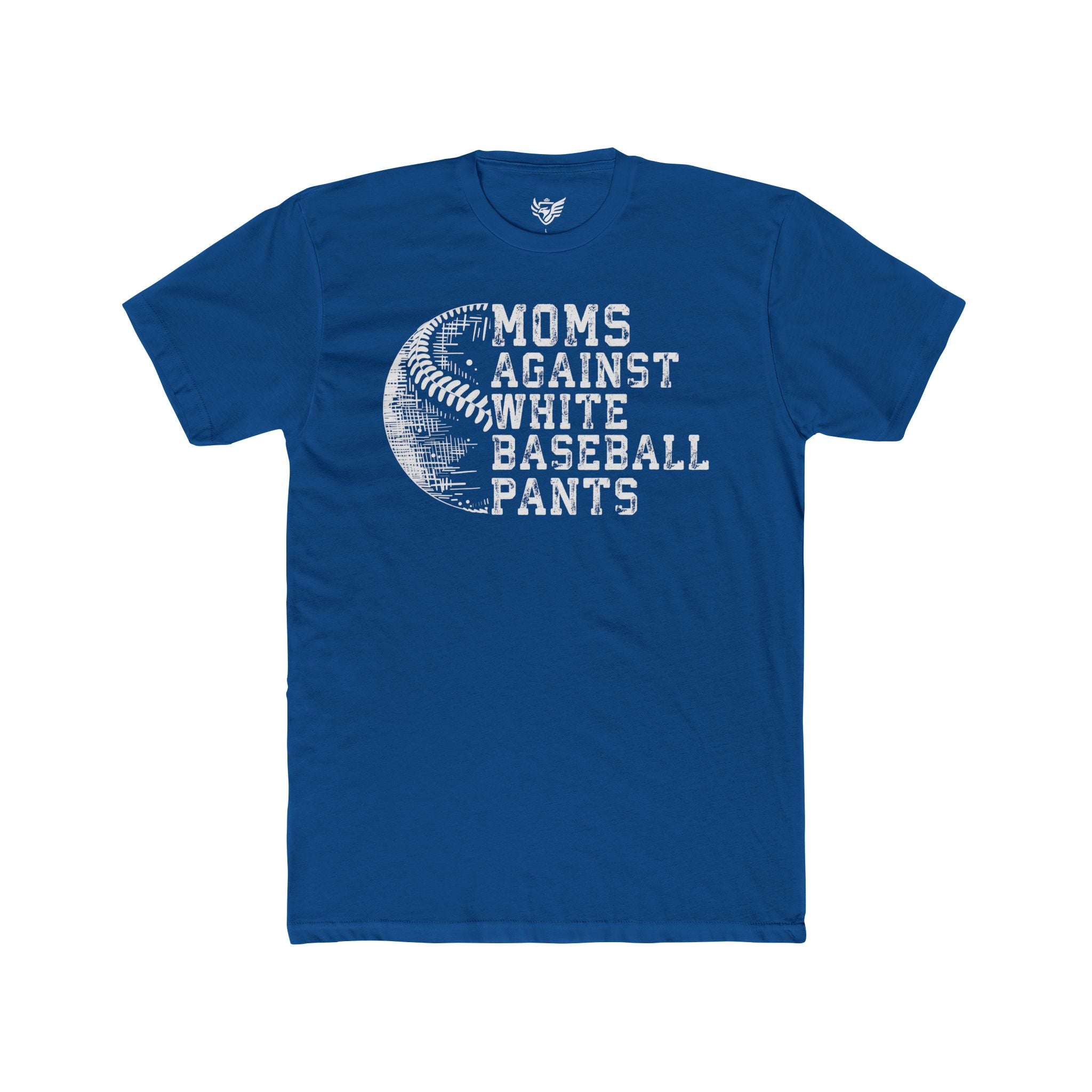 Mom's Against White Baseball Pants Cotton Crew Tee