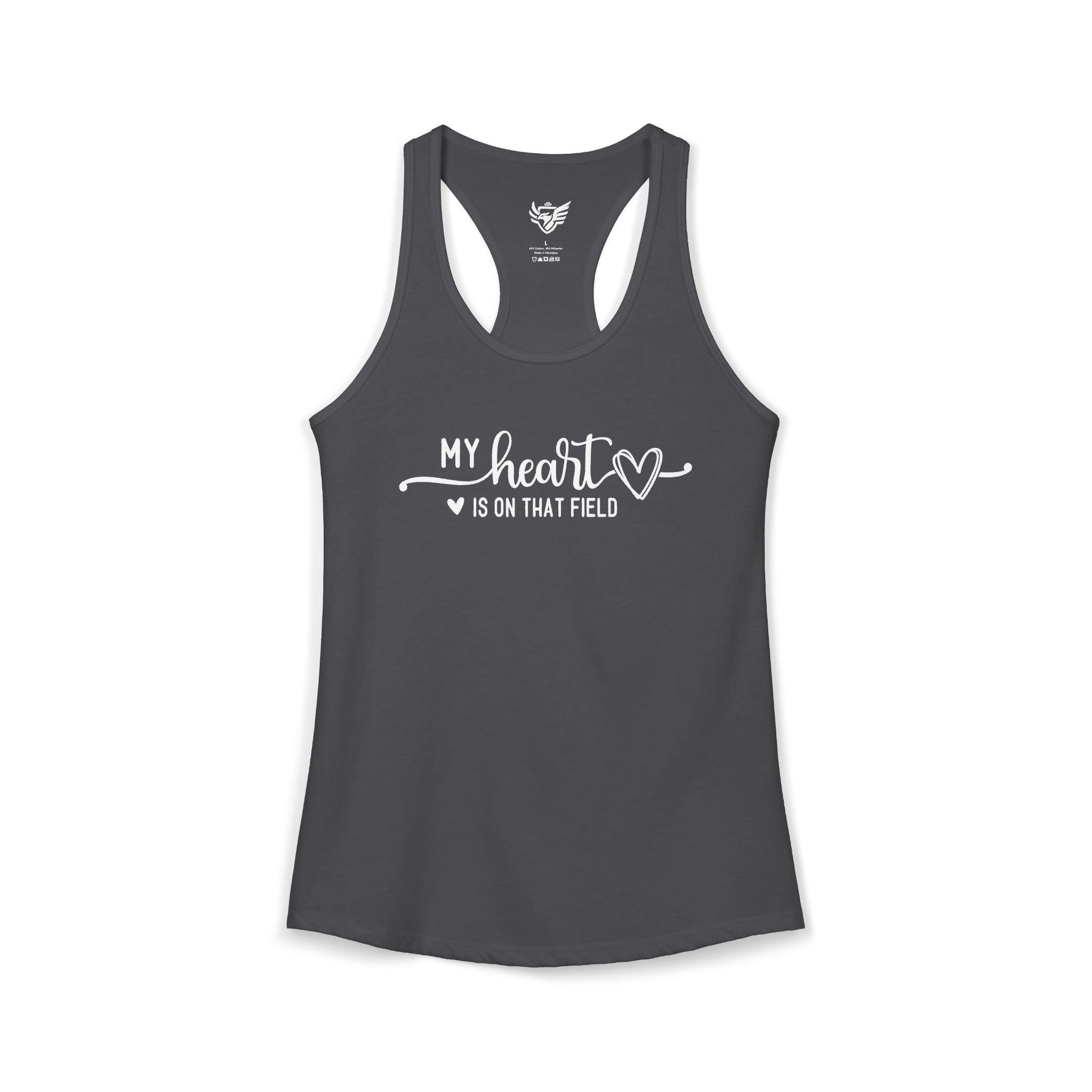 My Heart is on that Field Ideal Racerback Tank