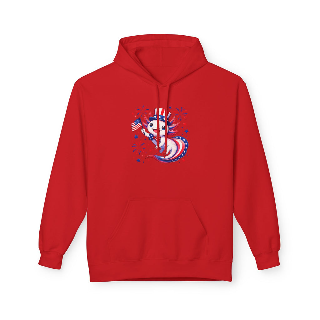 Patriotic Axolotl Midweight Softstyle Fleece Hoodie