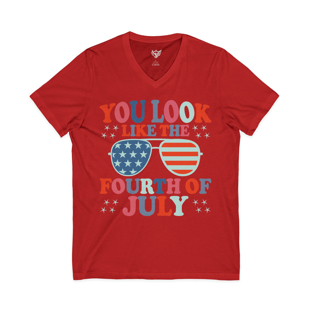 You Look Like Jersey Short Sleeve V-Neck Tee