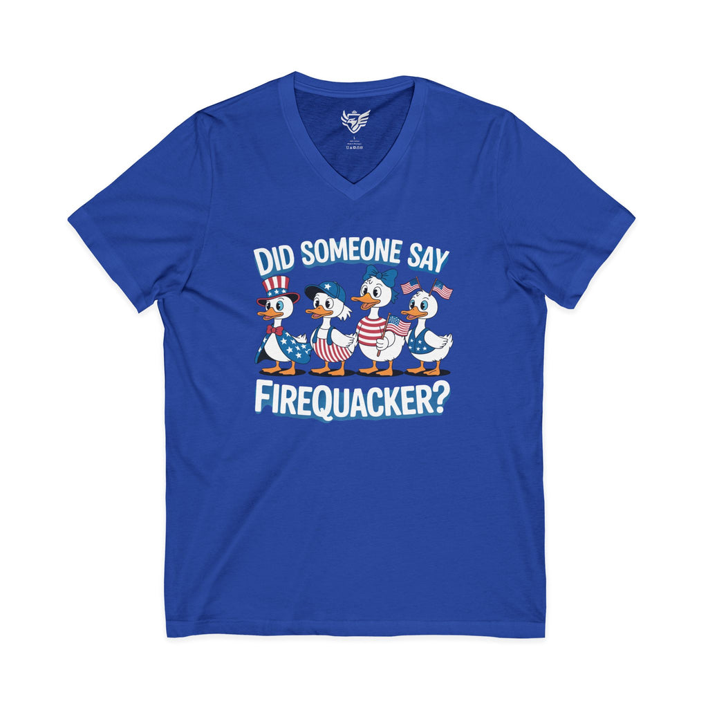 Firequackers Jersey Short Sleeve V-Neck Tee