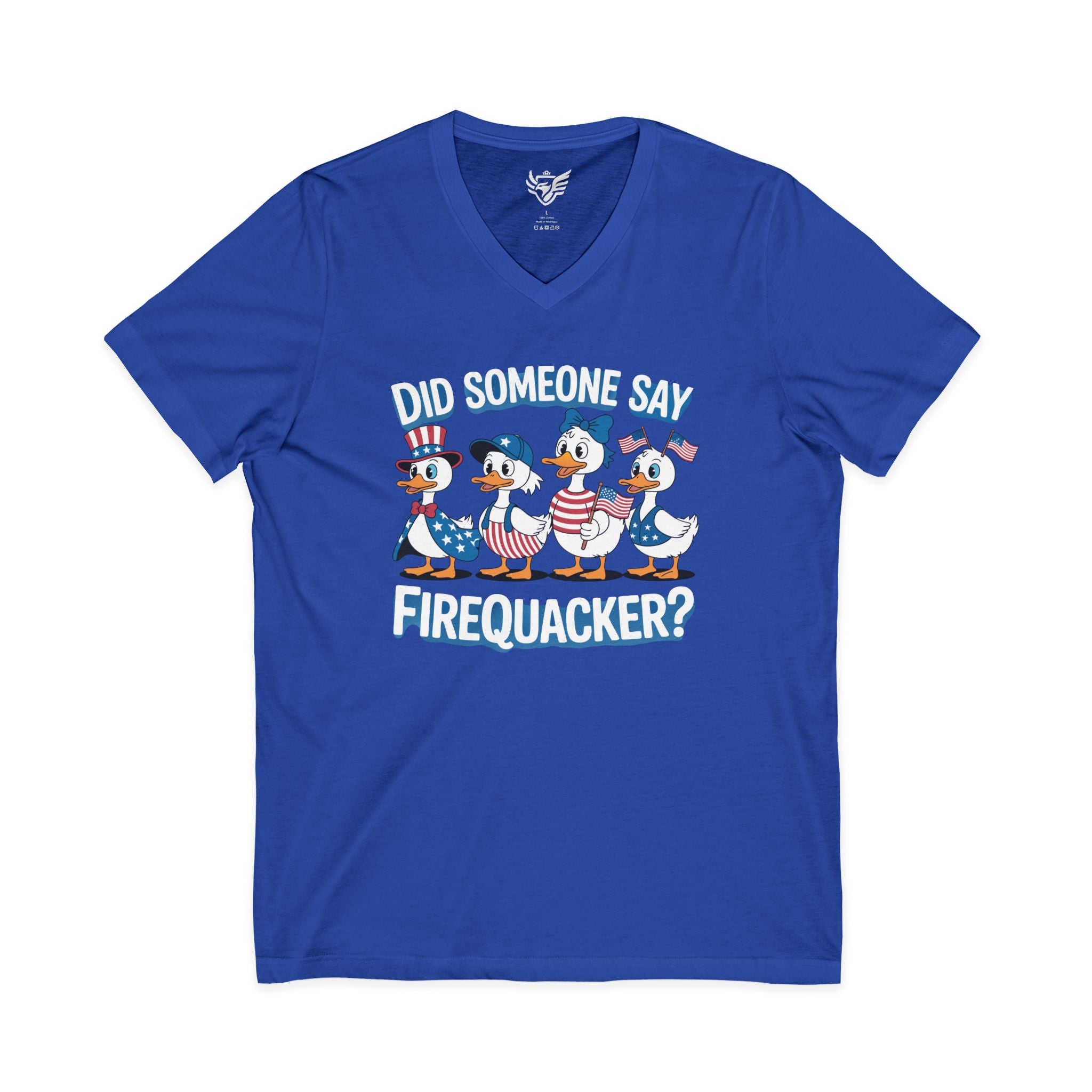 Firequackers Jersey Short Sleeve V-Neck Tee