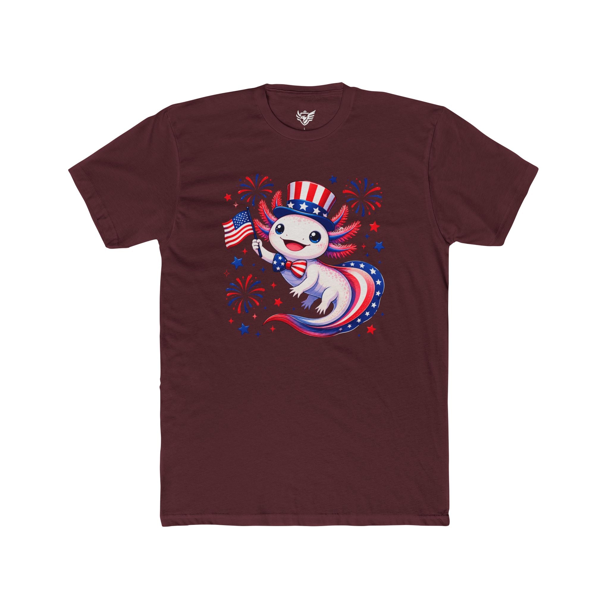 Patriotic Axolotl Cotton Crew Tee