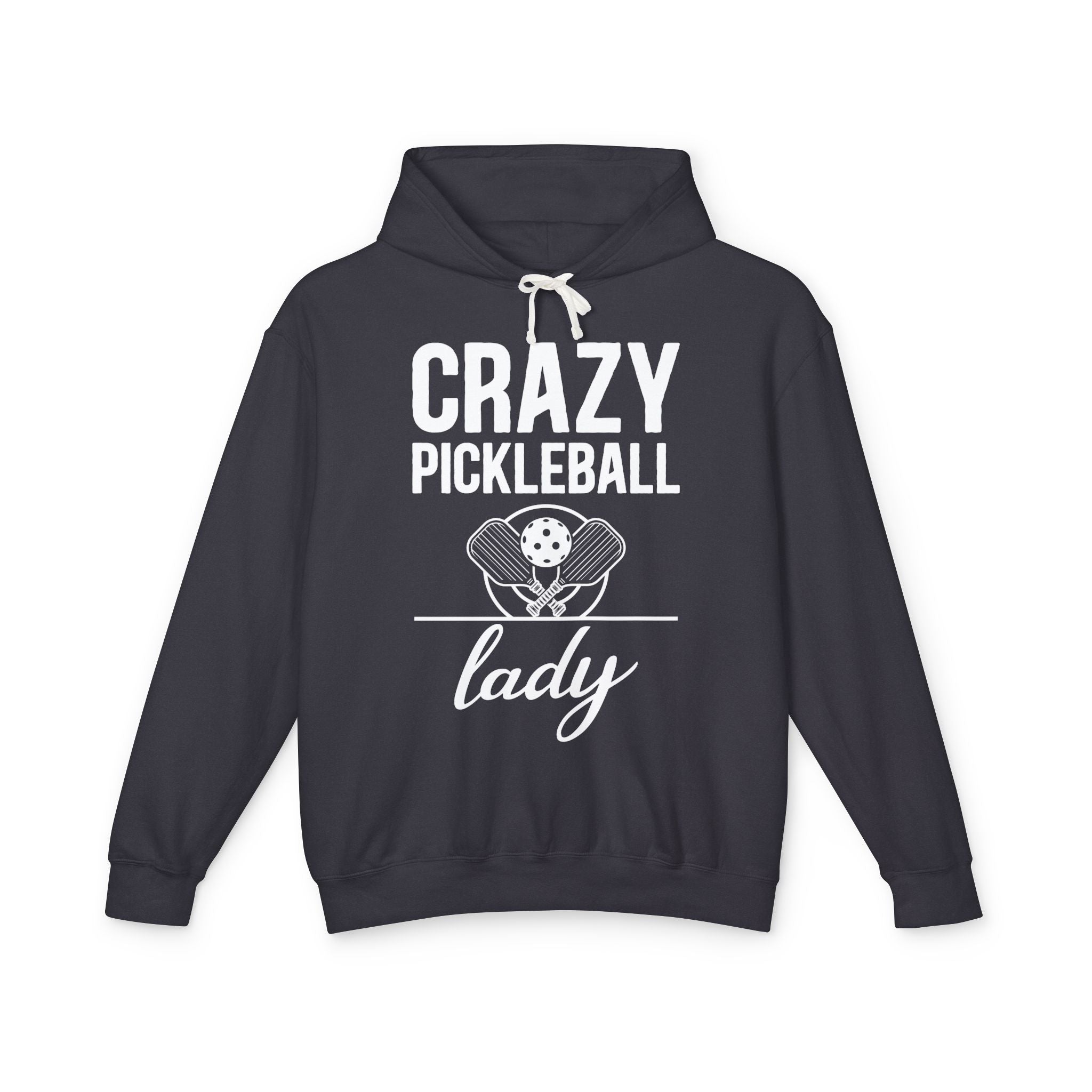 Crazy Pickleball Lady Lightweight Hooded Sweatshirt