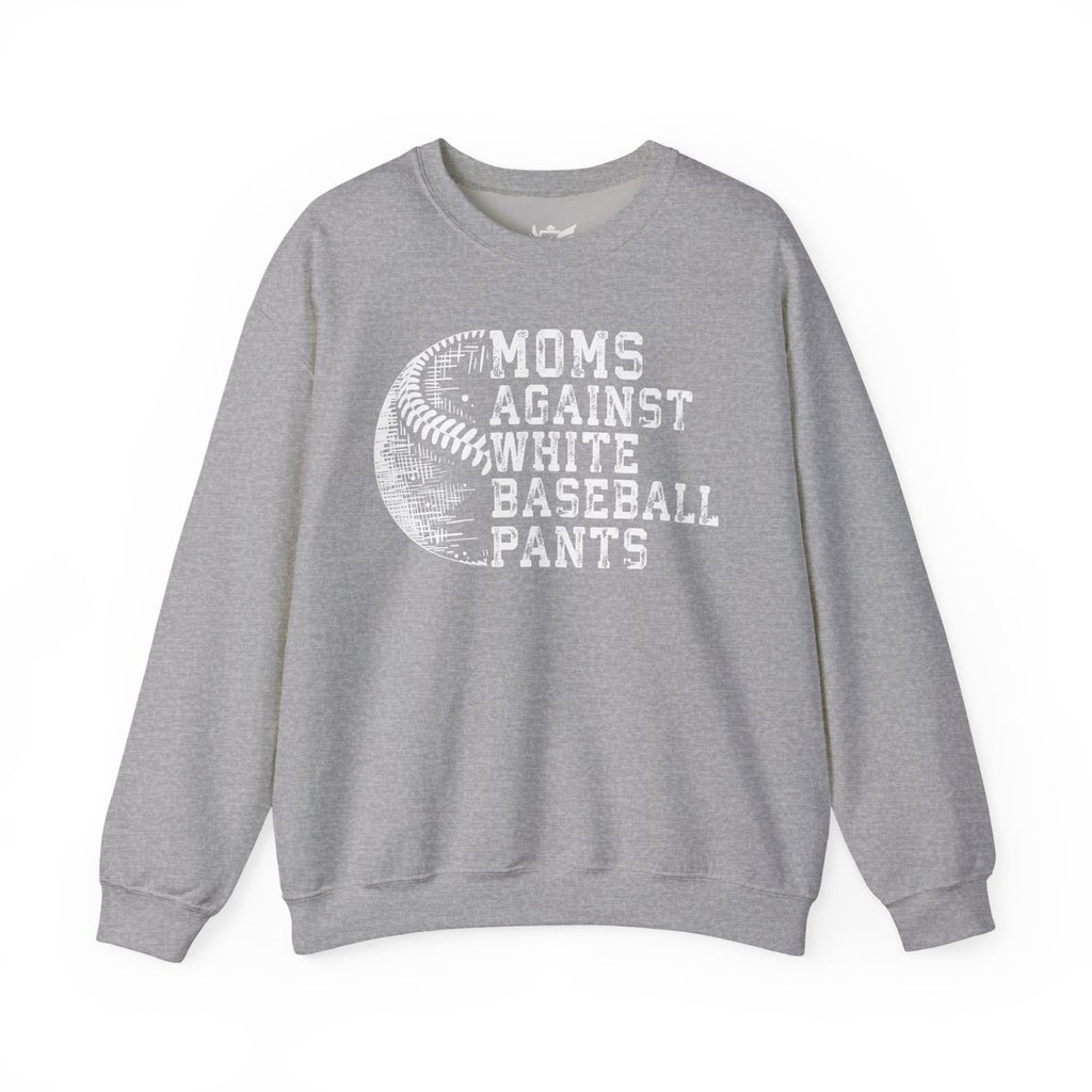 Mom's Against White Baseball Pants Heavy Blend™ Crewneck Sweatshirt
