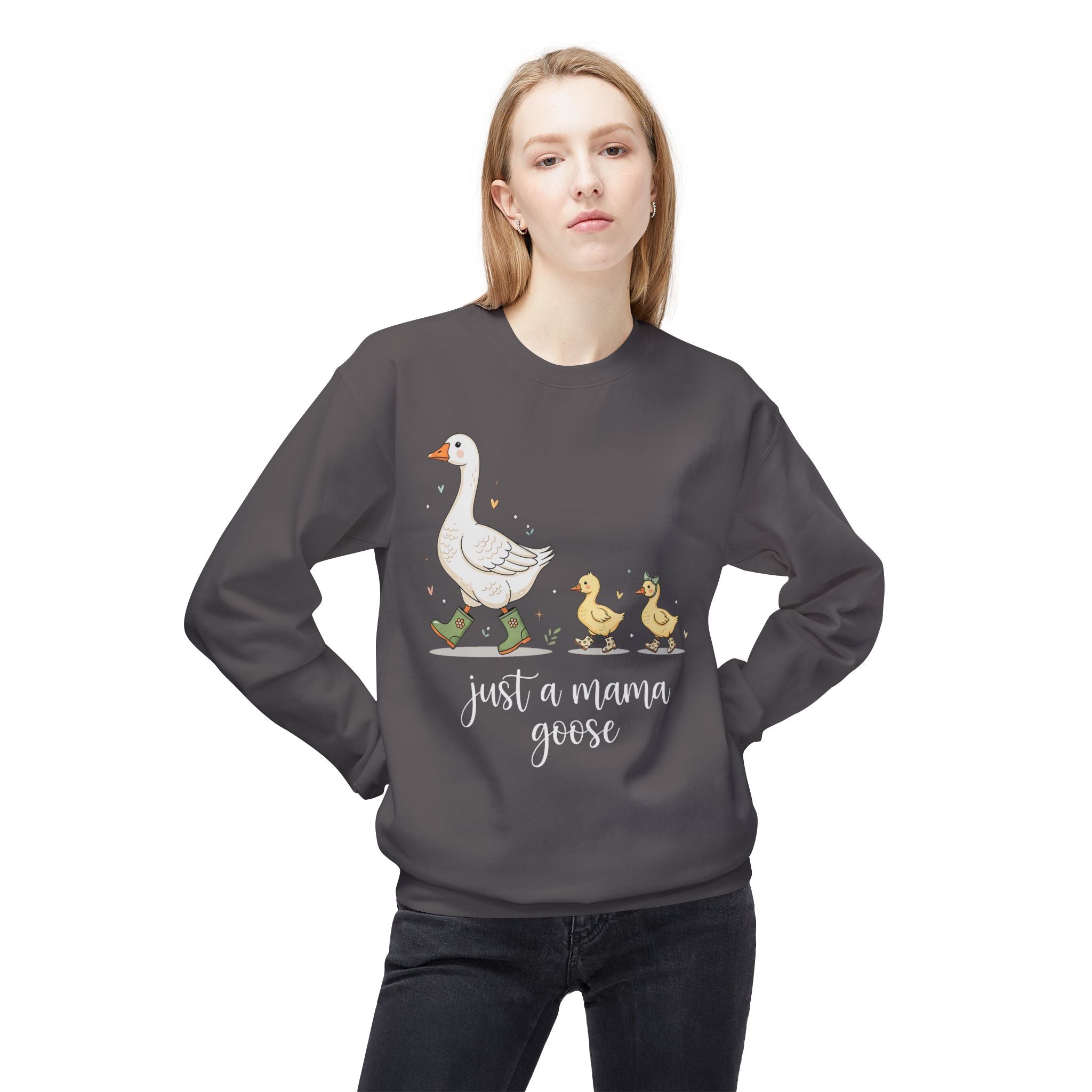 Just a Mama Goose Midweight Softstyle Fleece Crewneck Sweatshirt