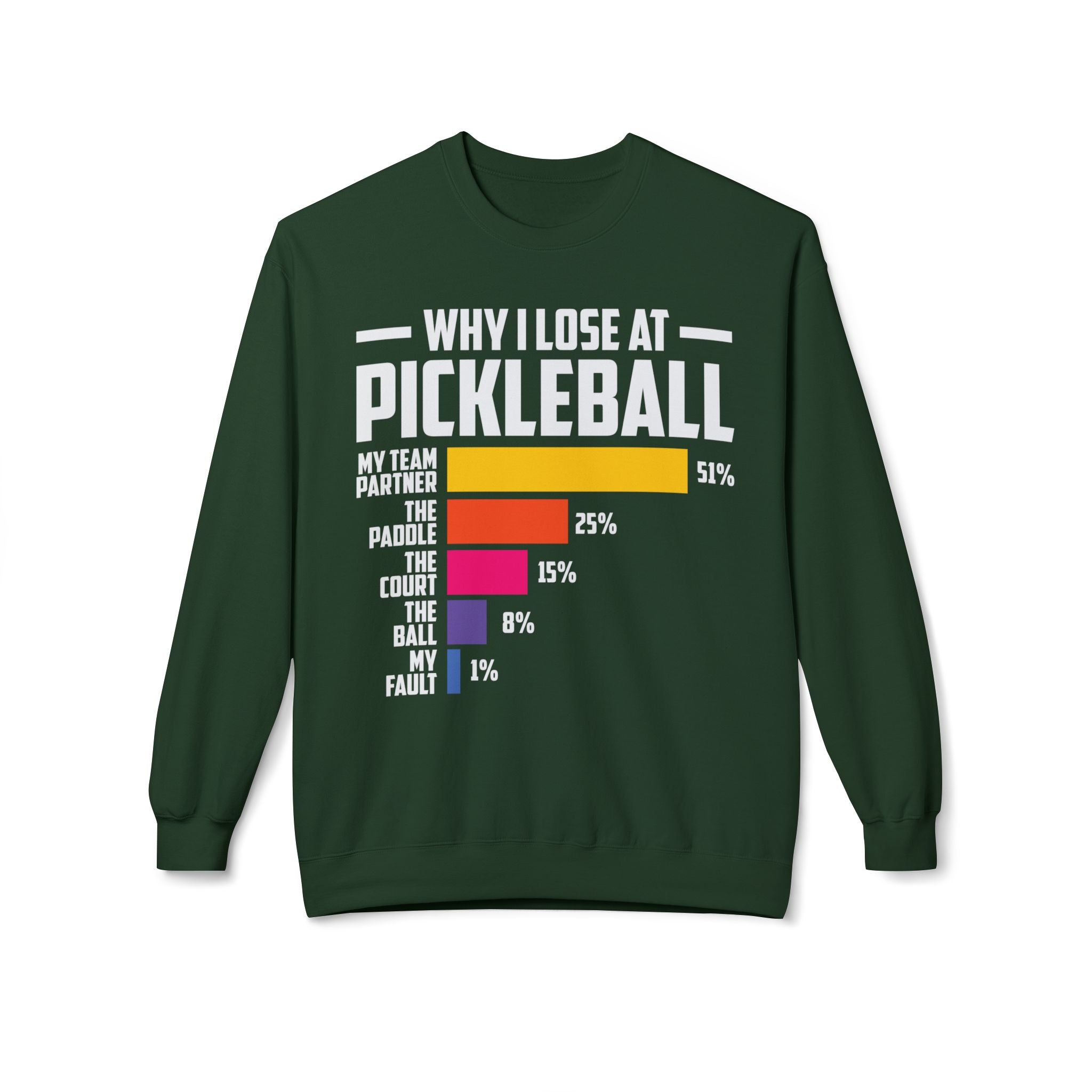 Why I Lose At Pickleball Midweight Softstyle Fleece Crewneck Sweatshirt