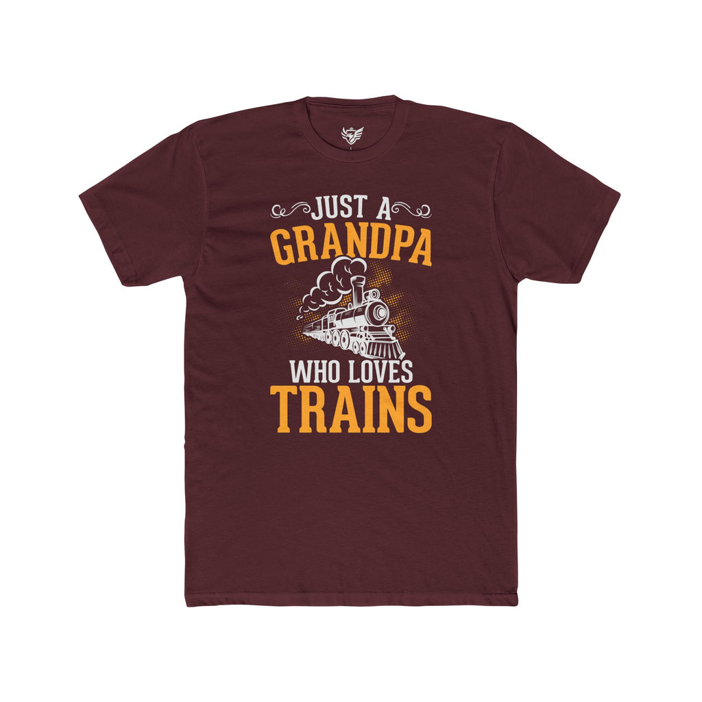 Train Lover Grandpa Cotton Crew Tee