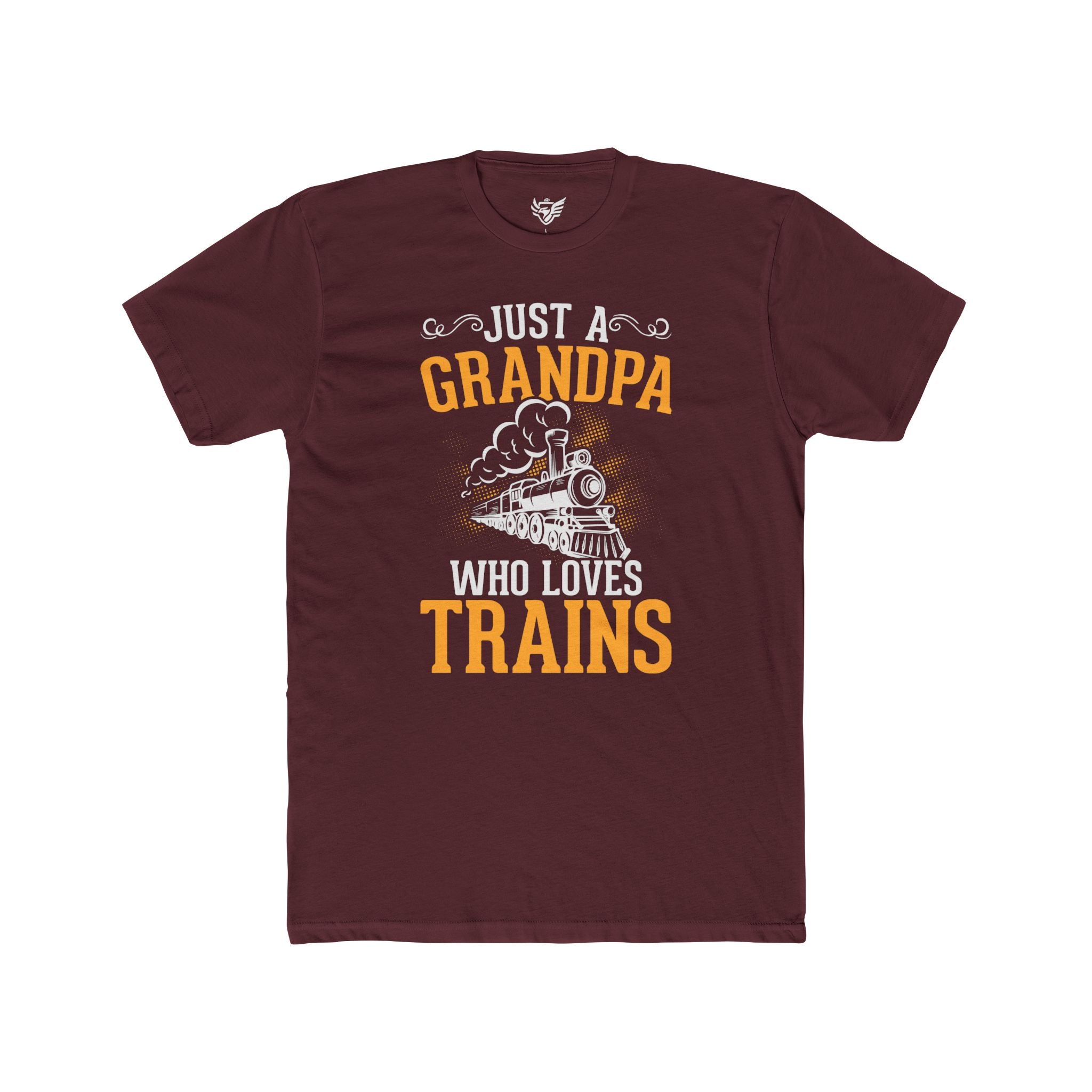 Train Lover Grandpa Cotton Crew Tee