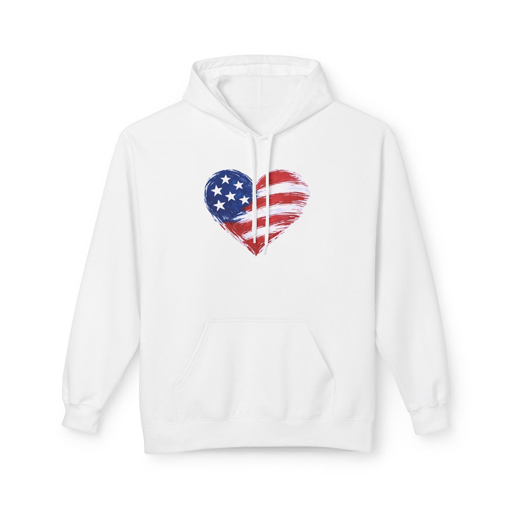 Heart Flag Midweight Softstyle Fleece Hoodie