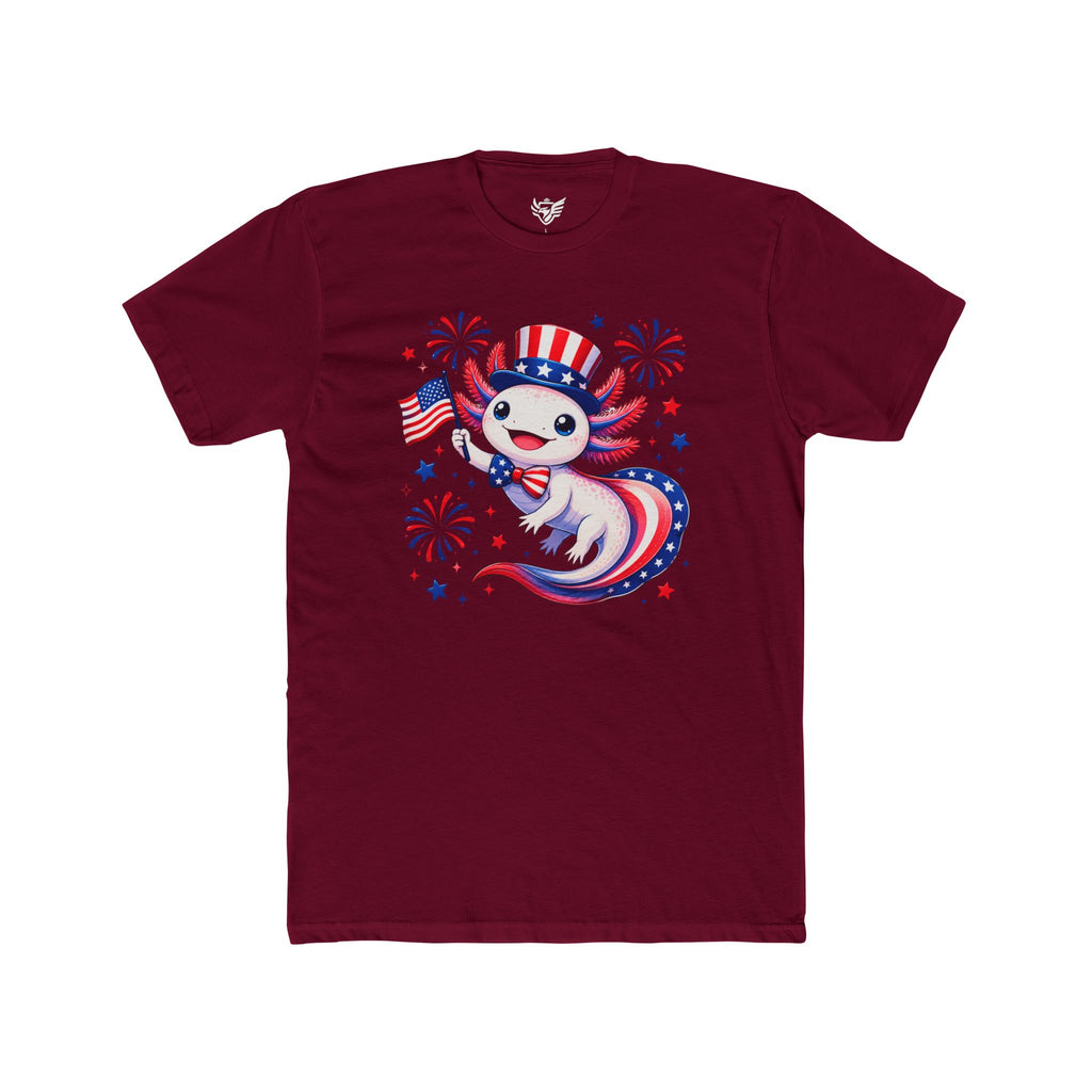 Patriotic Axolotl Cotton Crew Tee