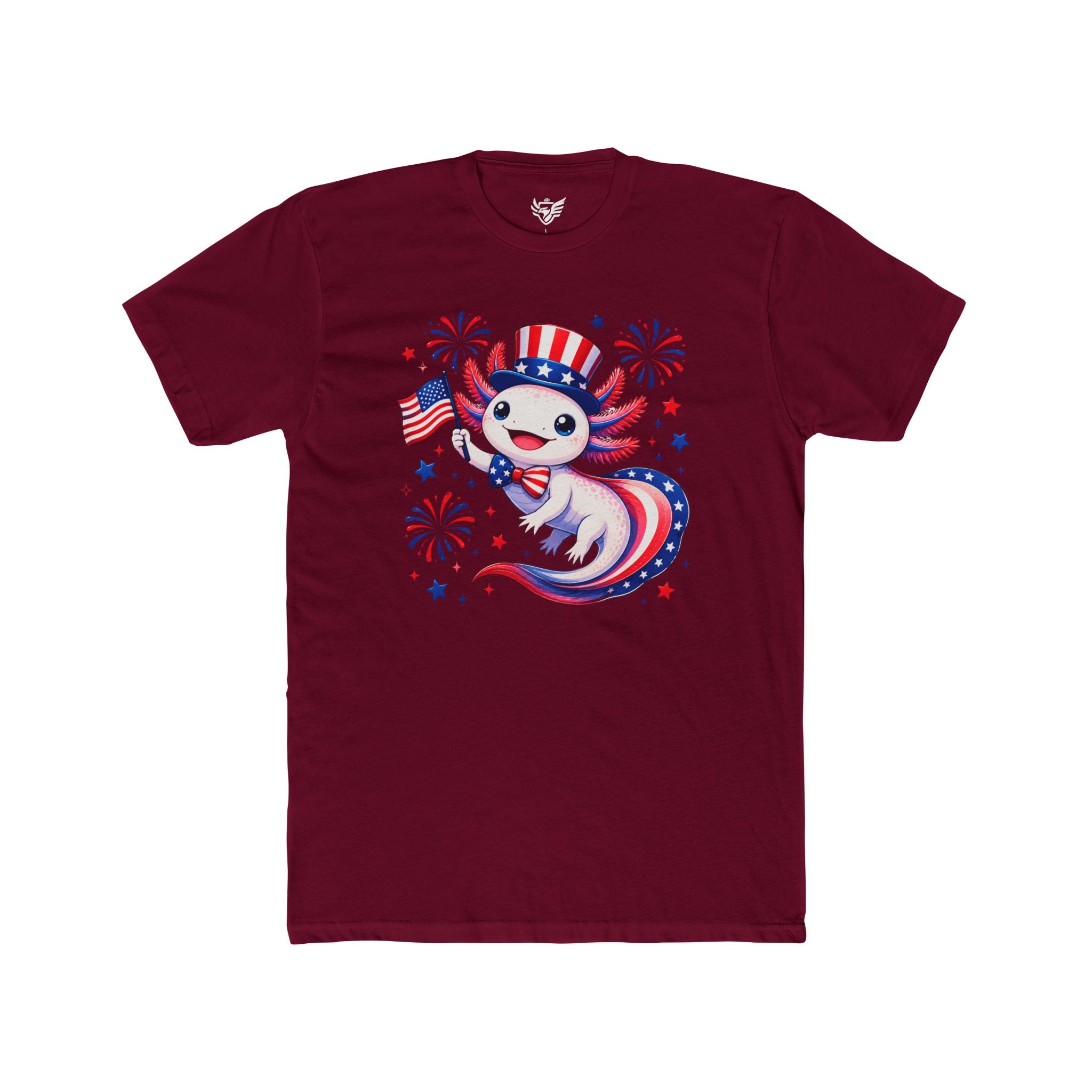 Patriotic Axolotl Cotton Crew Tee