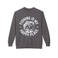 Fishing Is My Happy Place Midweight Softstyle Fleece Crewneck Sweatshirt