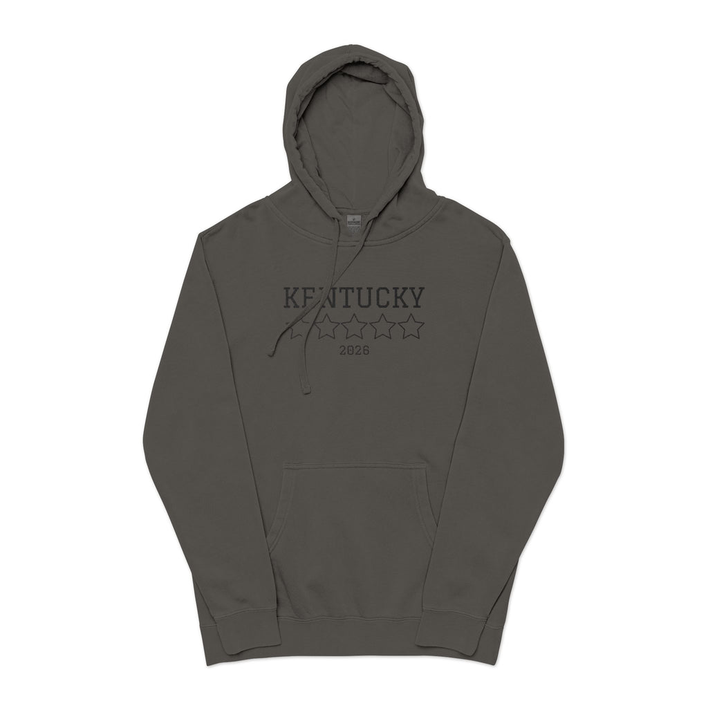 Unisex Embroidered KY Pigment-Dyed Hoodie