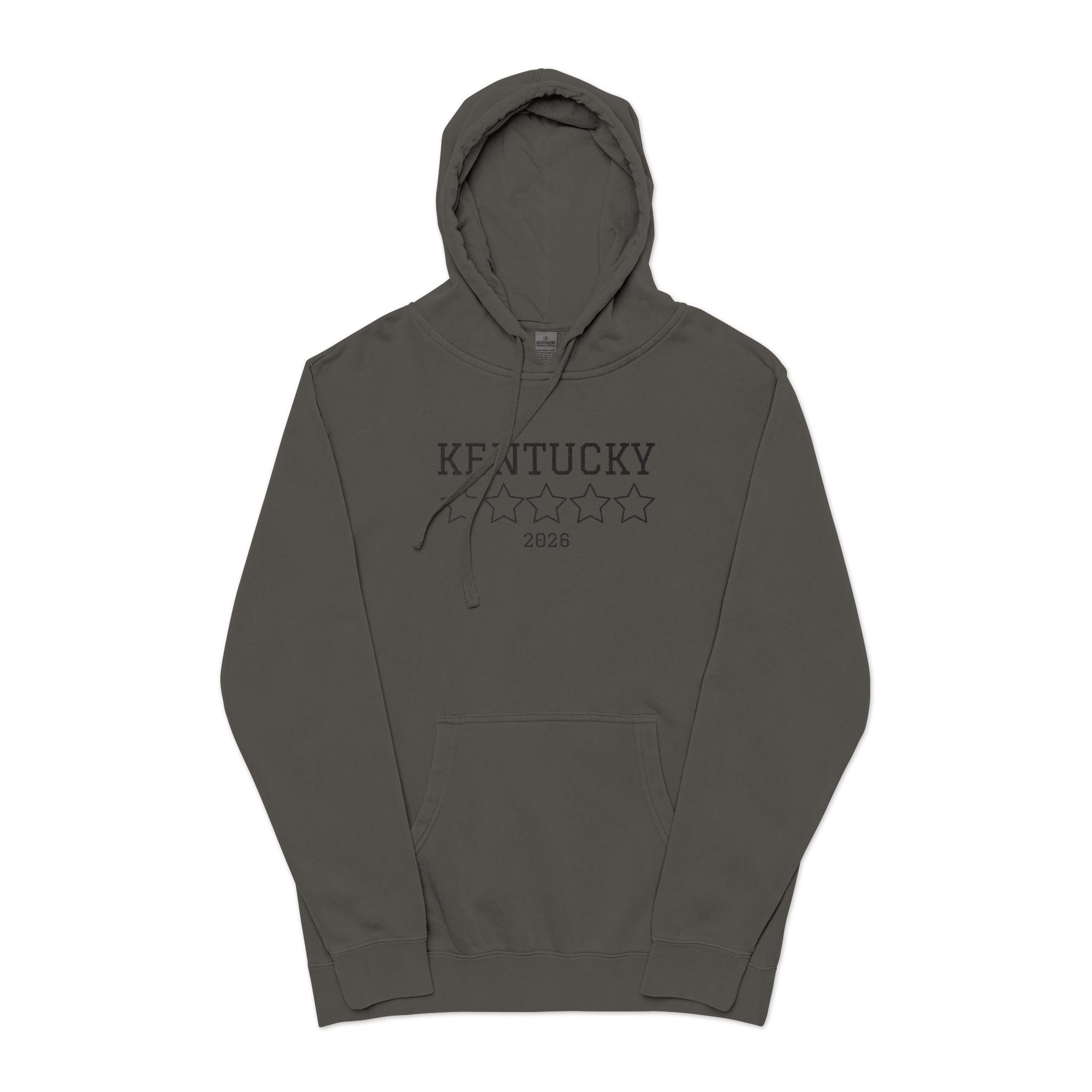 Unisex Embroidered KY Pigment-Dyed Hoodie