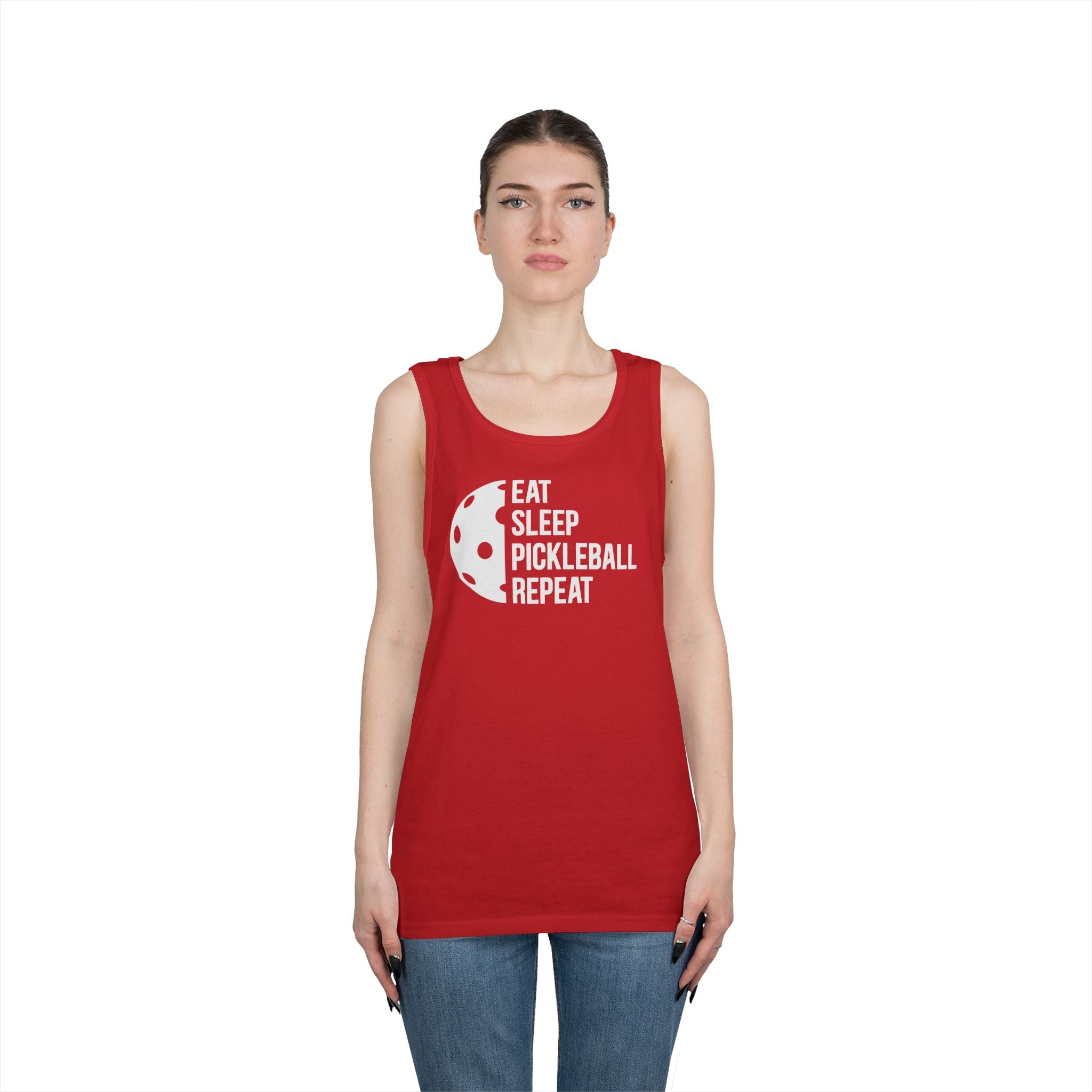 Eat Sleep Pickleball Heavy Cotton Tank Top
