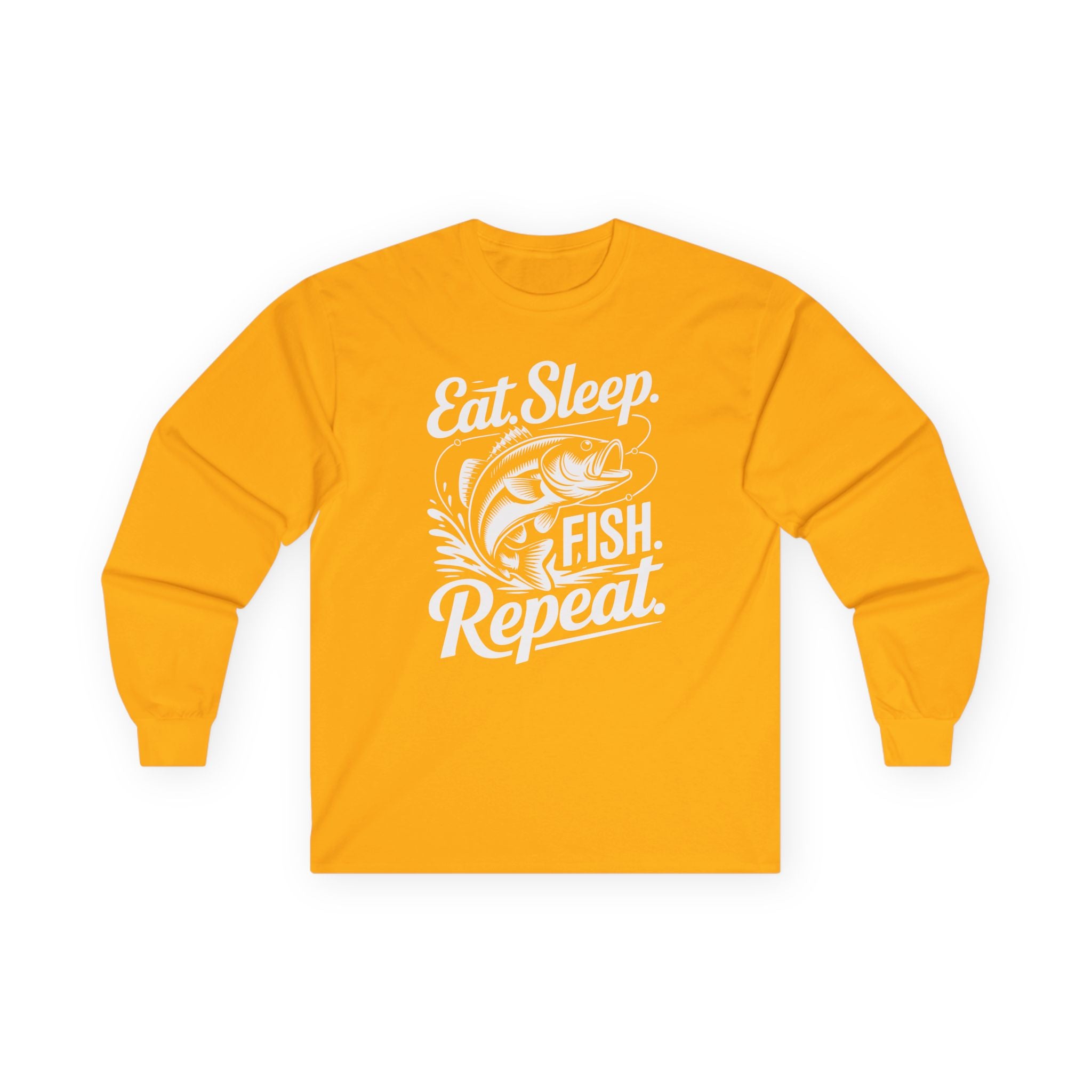 Eat Sleep Fish Repeat Cotton Long Sleeve Tee