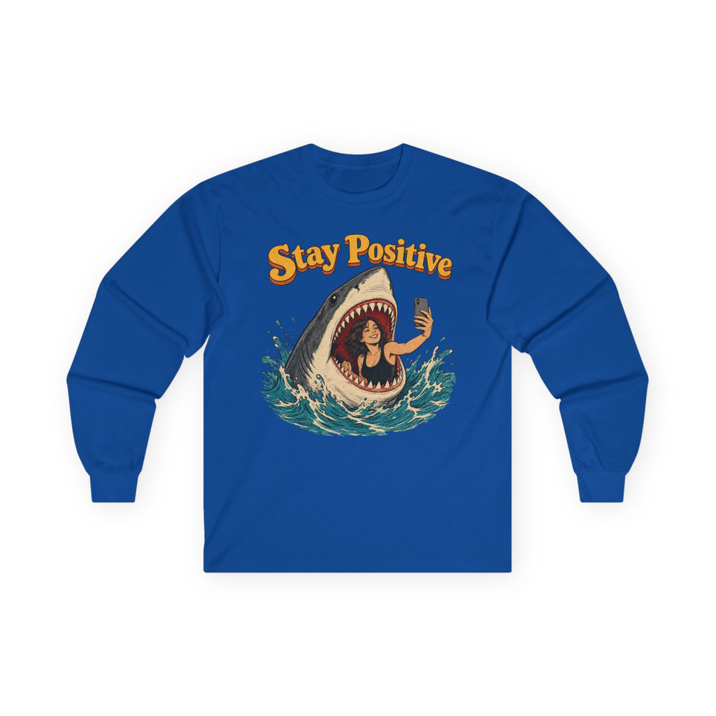 Stay Positive Cotton Long Sleeve Tee