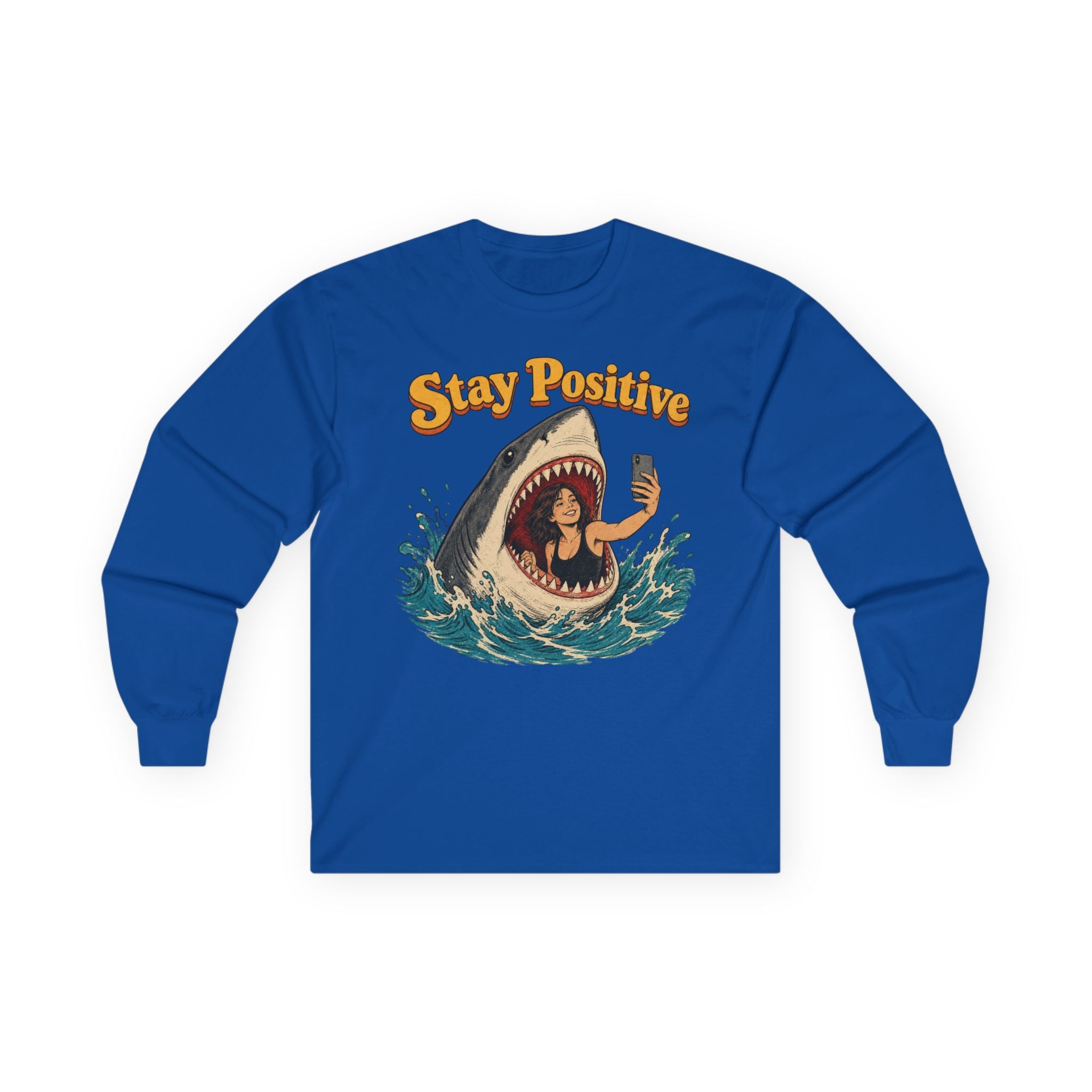 Stay Positive Cotton Long Sleeve Tee