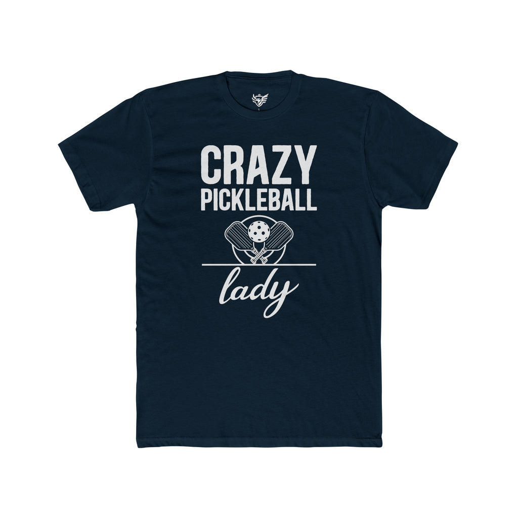 Crazy Pickleball Lady Cotton Crew Tee