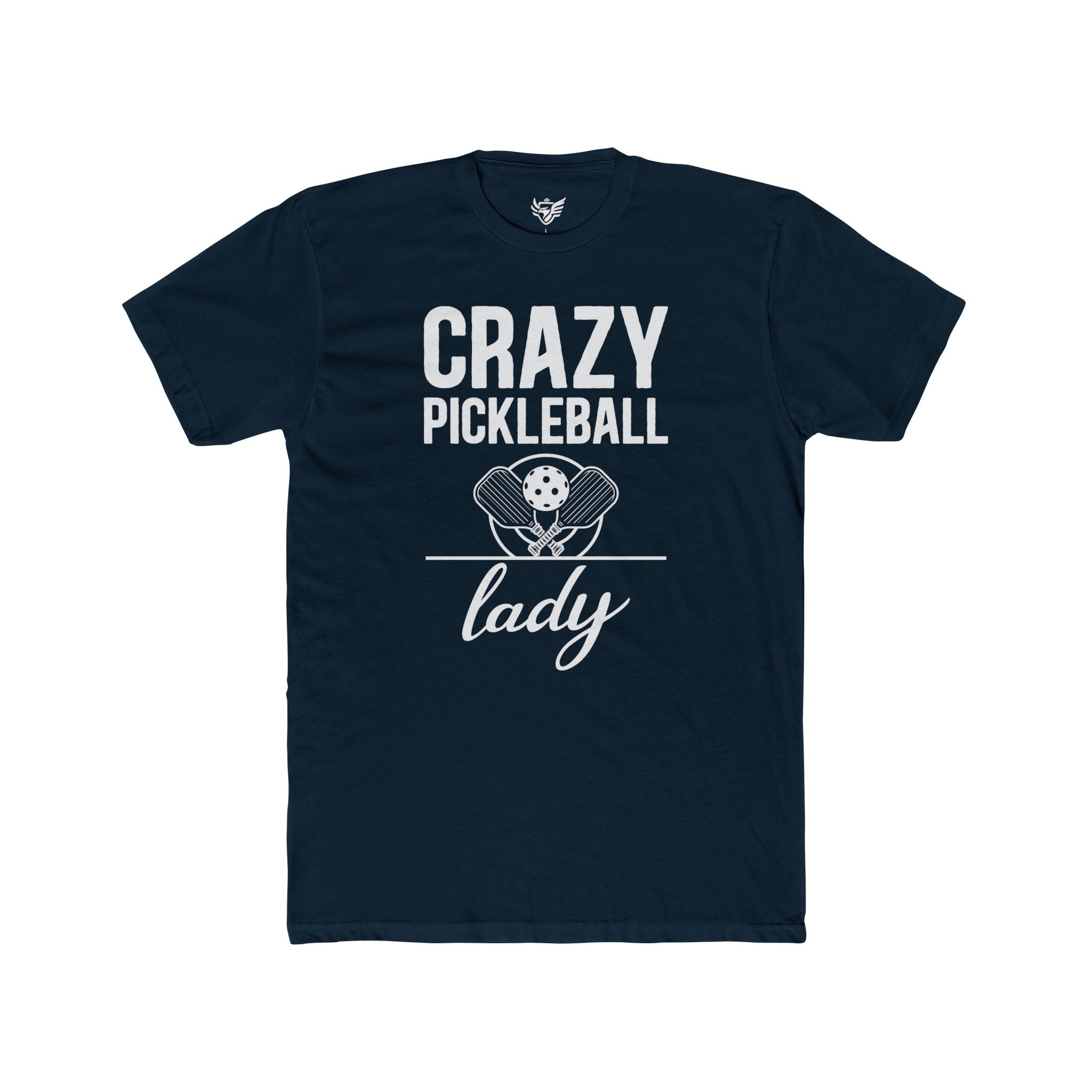 Crazy Pickleball Lady Cotton Crew Tee