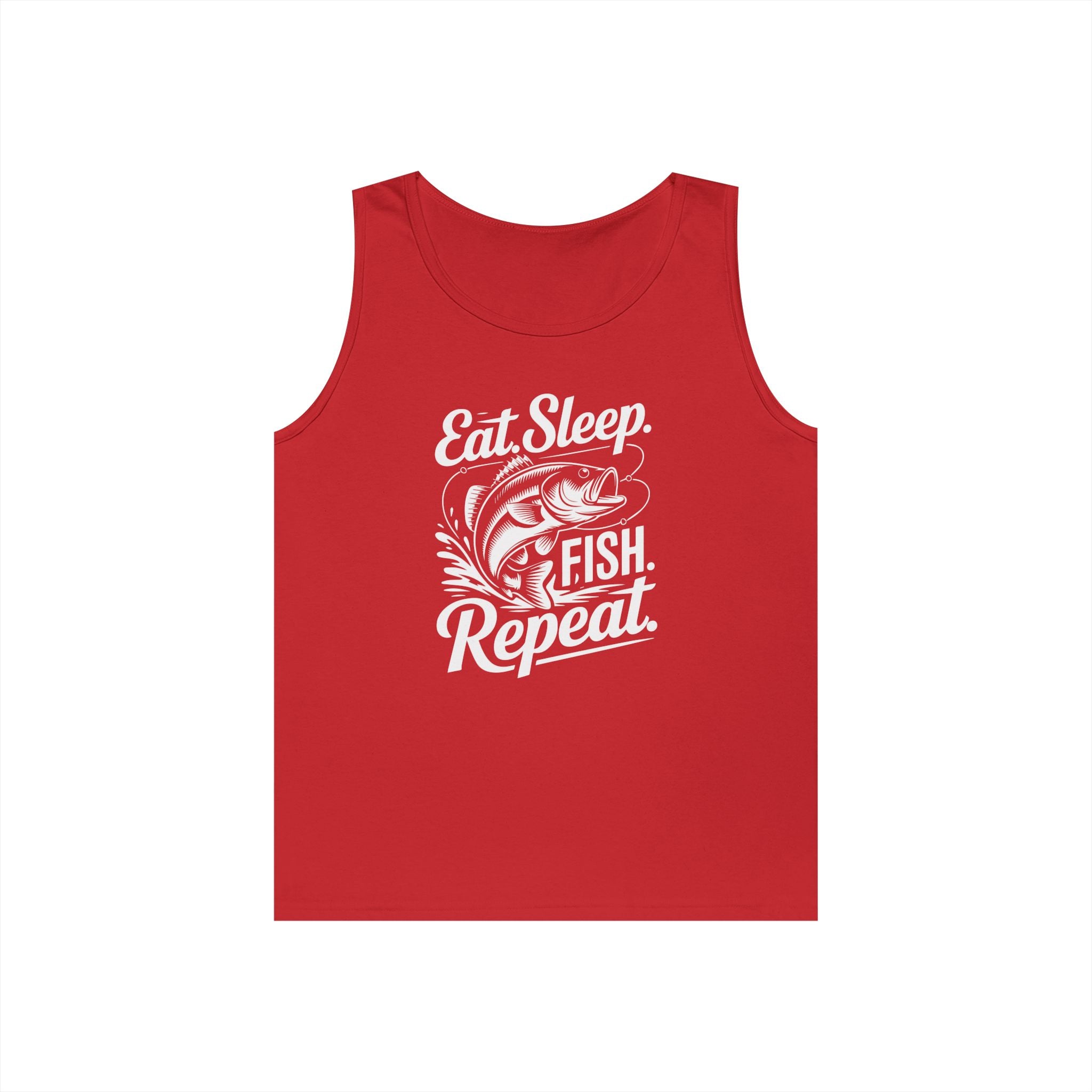 Eat Sleep Fish Repeat Heavy Cotton Tank Top