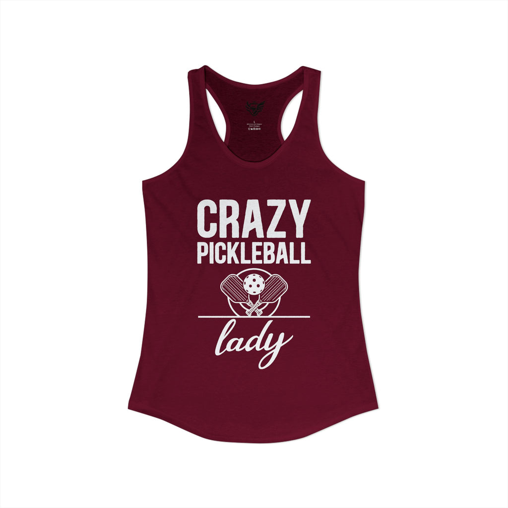 Crazy Pickleball Lady Ideal Racerback Tank