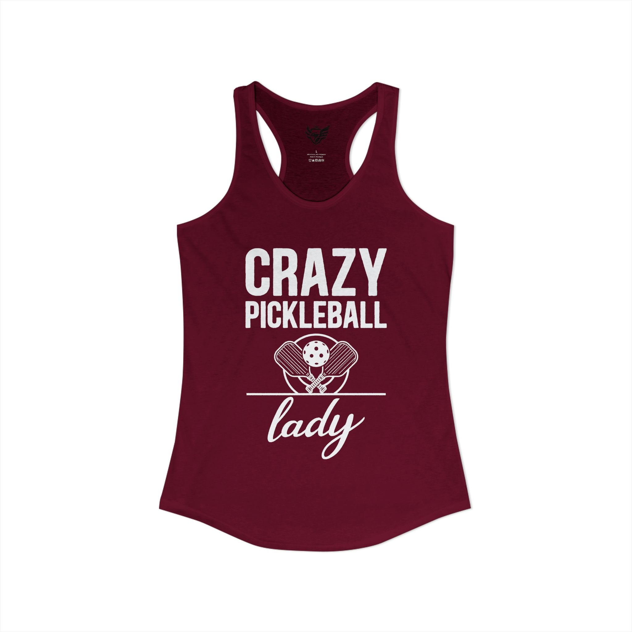 Crazy Pickleball Lady Ideal Racerback Tank