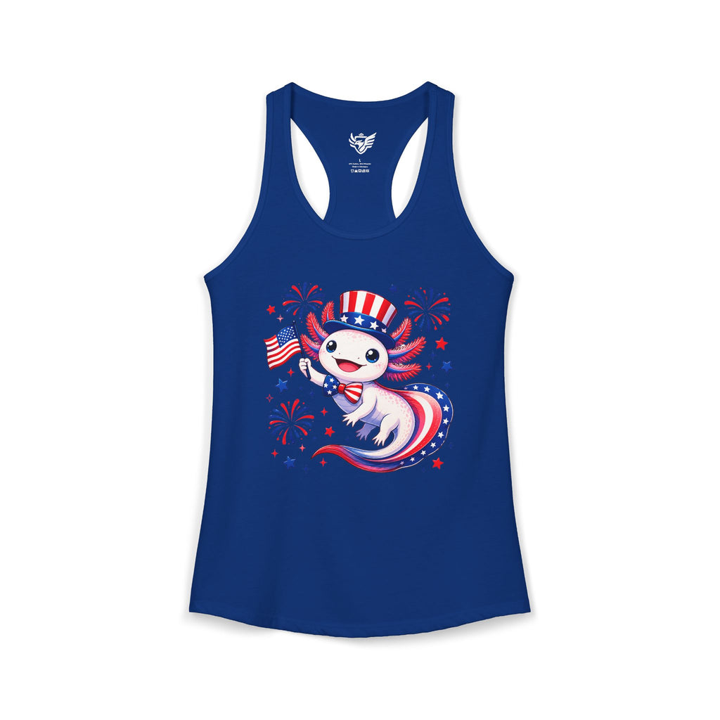 Patriotic Axolotl Ideal Racerback Tank