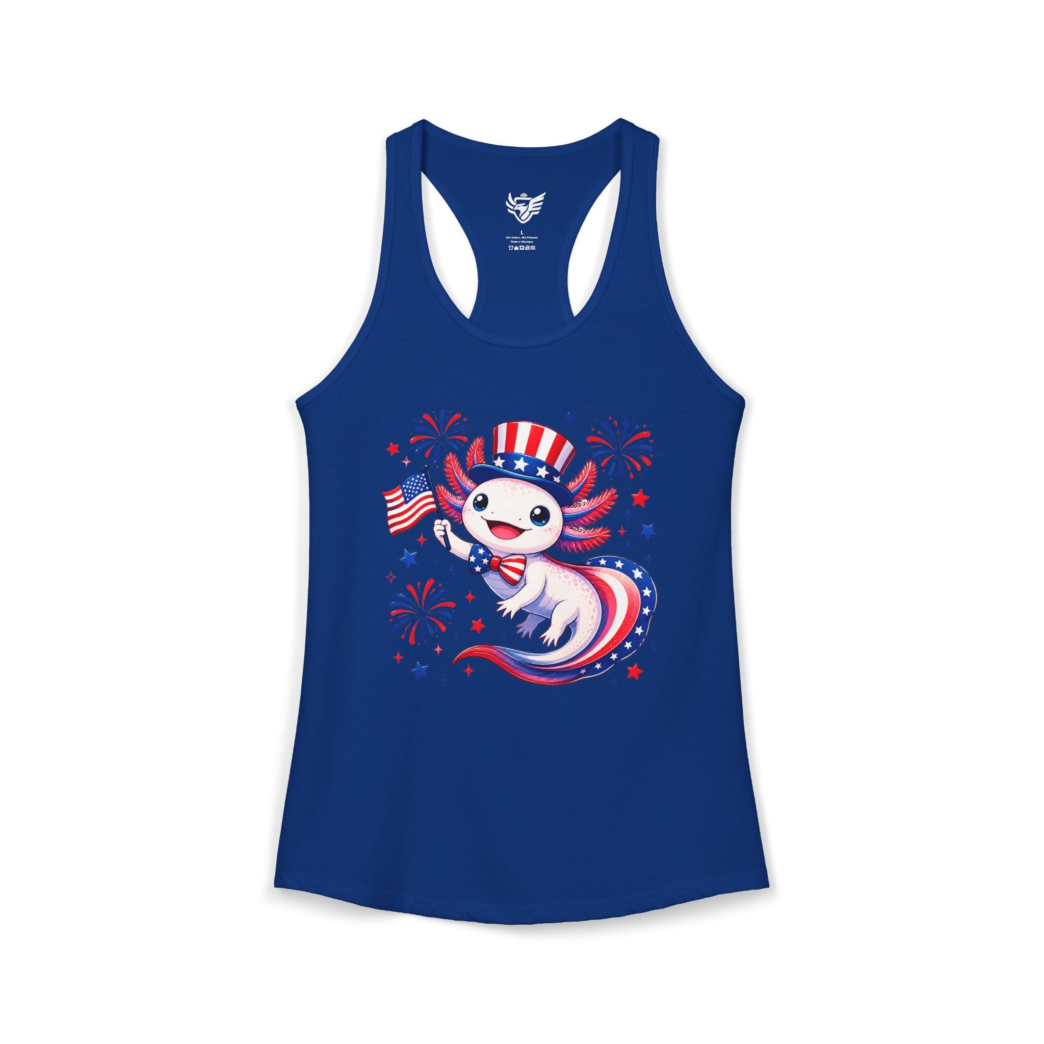 Patriotic Axolotl Ideal Racerback Tank