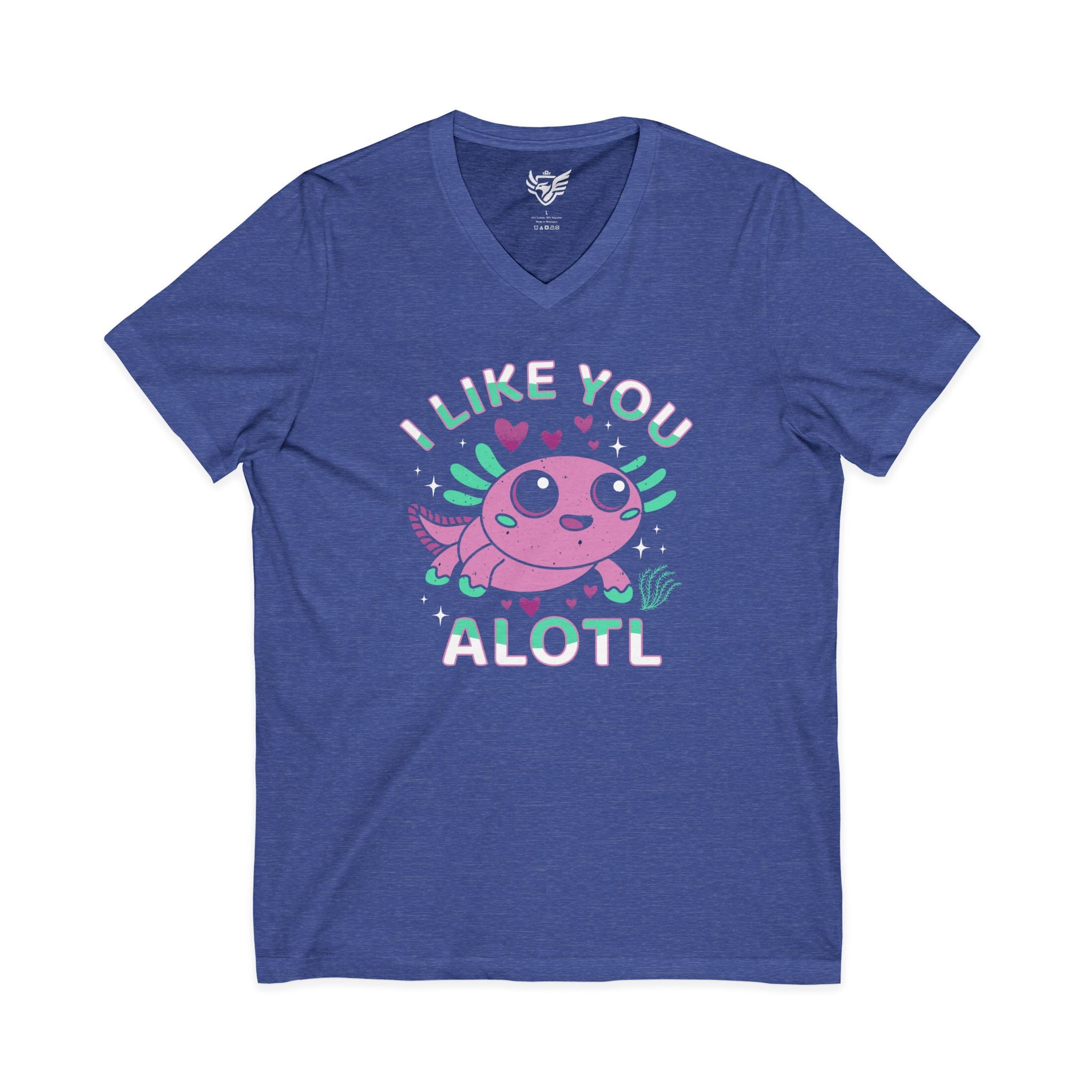 I Like You Alotl Jersey Short Sleeve V-Neck Tee