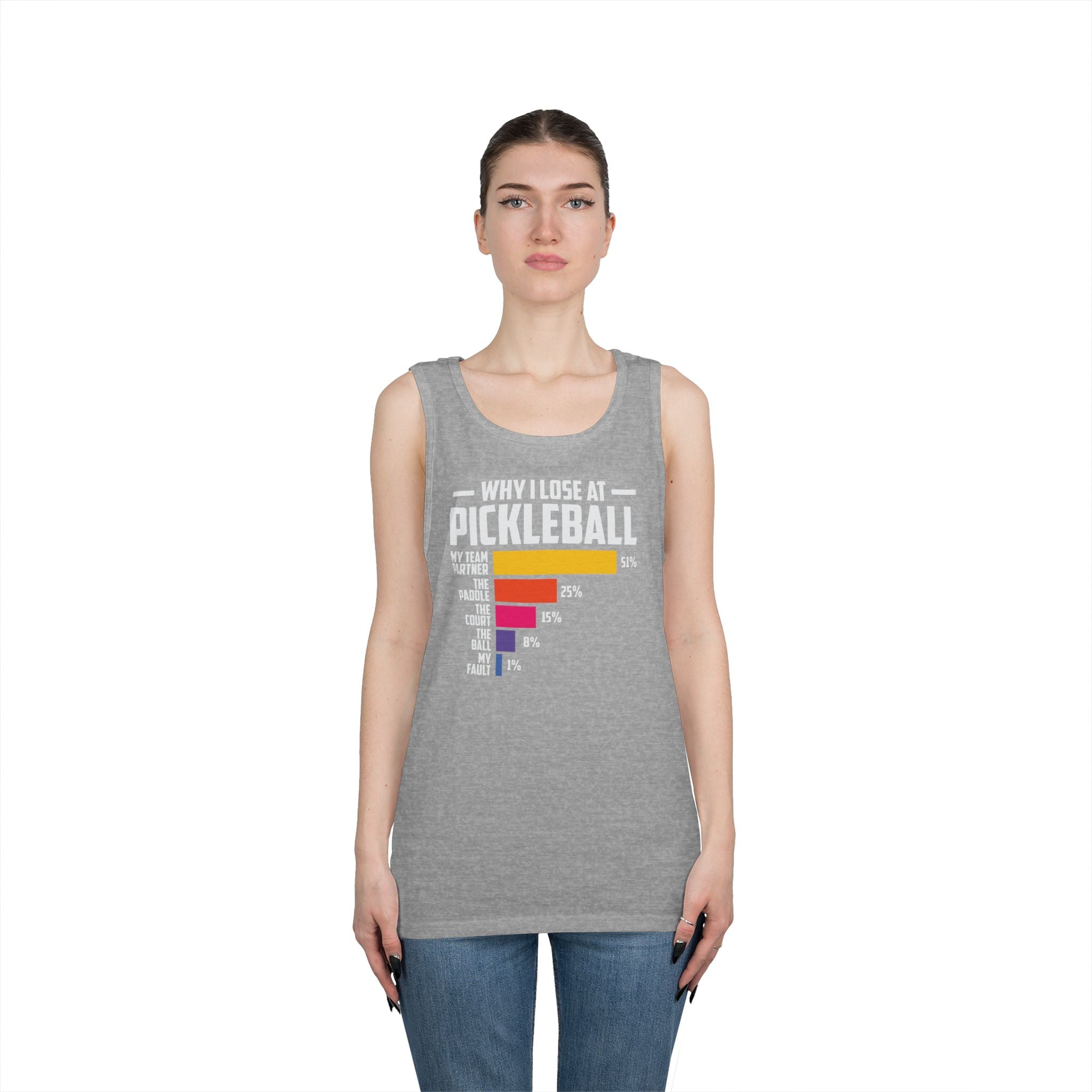 Why I Lose At Pickleball Heavy Cotton Tank Top